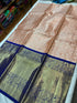 Korvai border Tissue pure kanchipuram  Lehenga /half saree material set with blouse & Duppatta