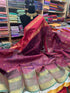 Zari border Kanchi pure cotton Saree without blouse