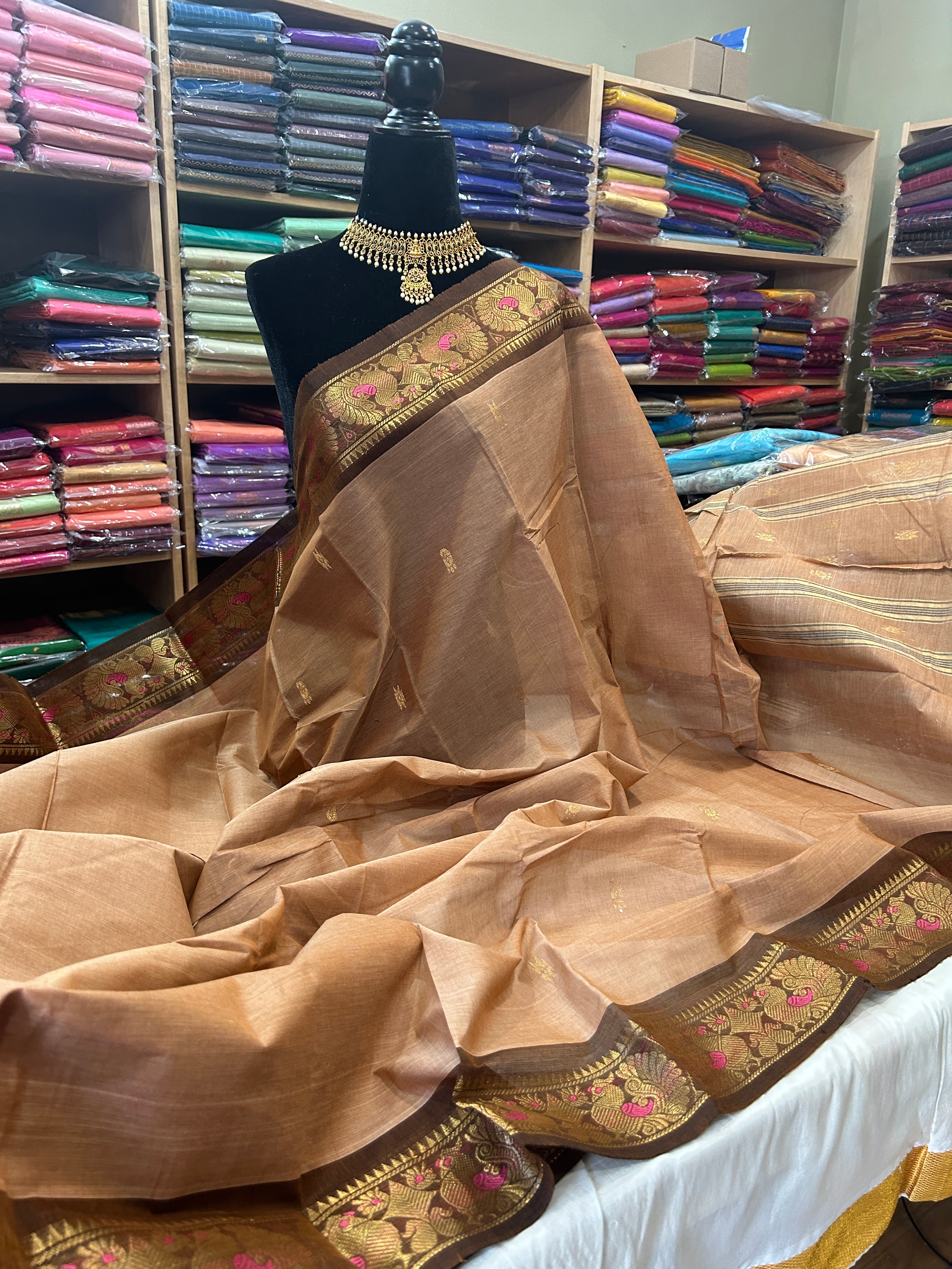 80 count Kanchi pure cotton Saree without blouse