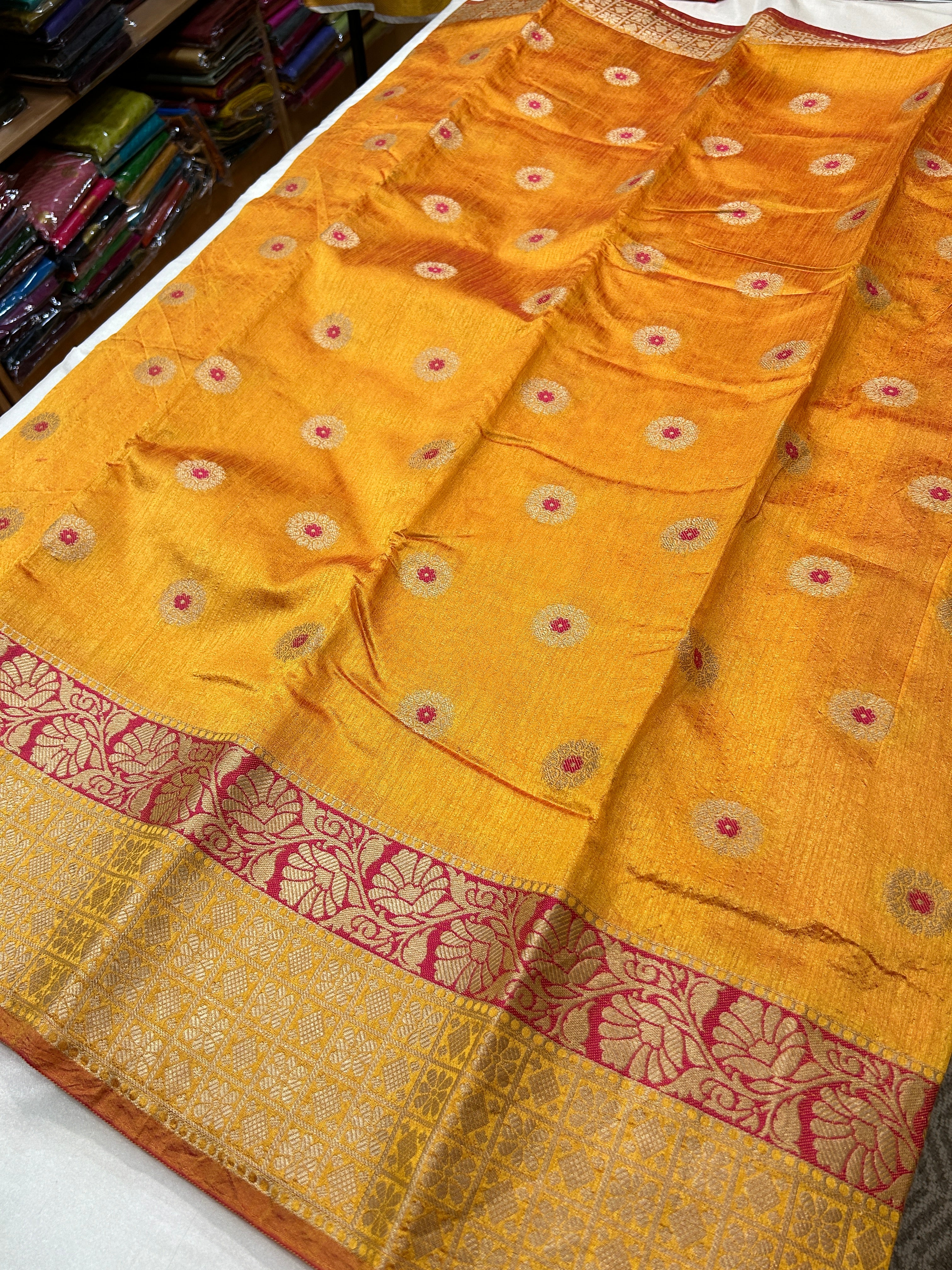 Cotton silk Saree with contrast blouse