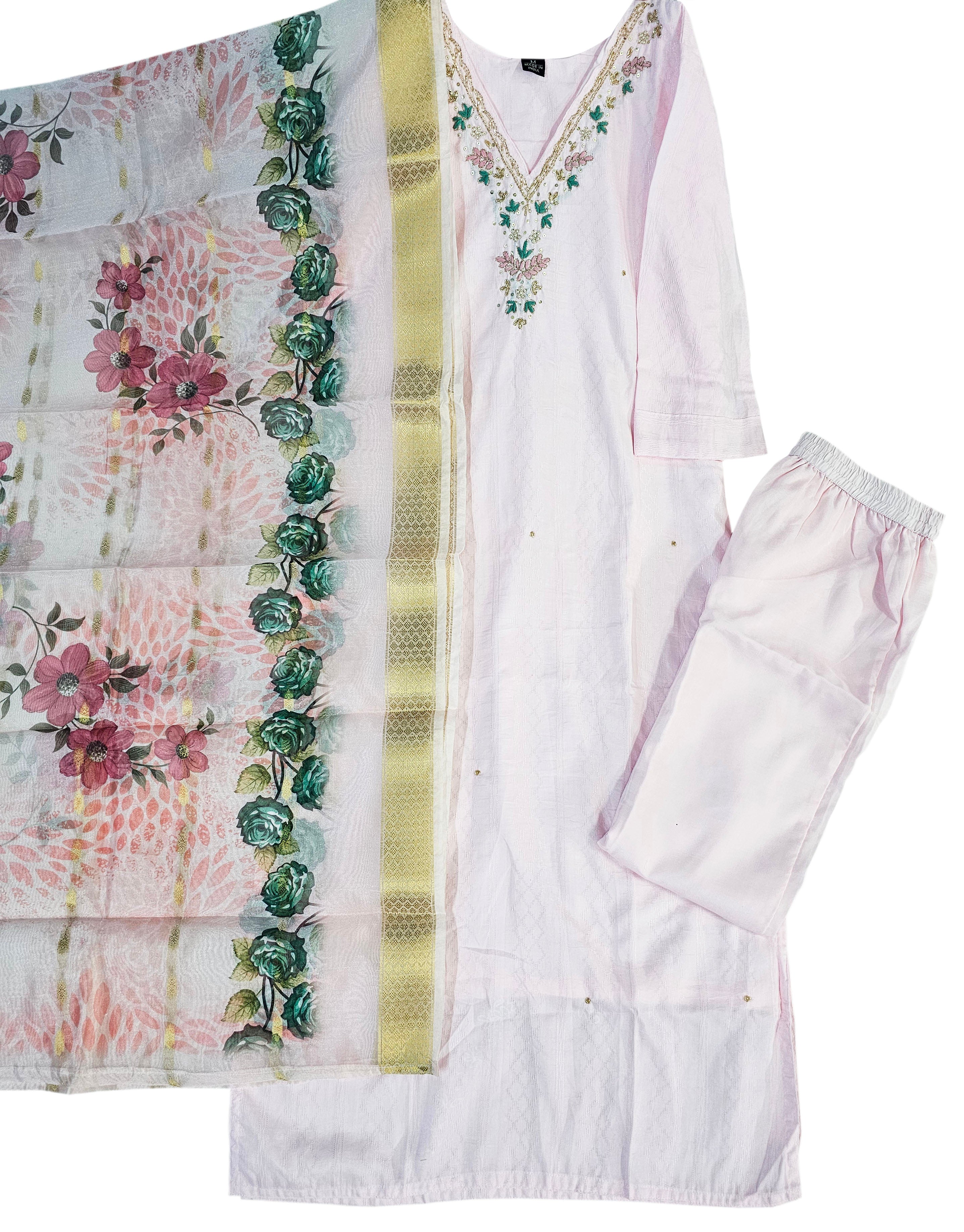 Vatican Silk Embroidered Straight Kurti with Pants and Dupatta Collection