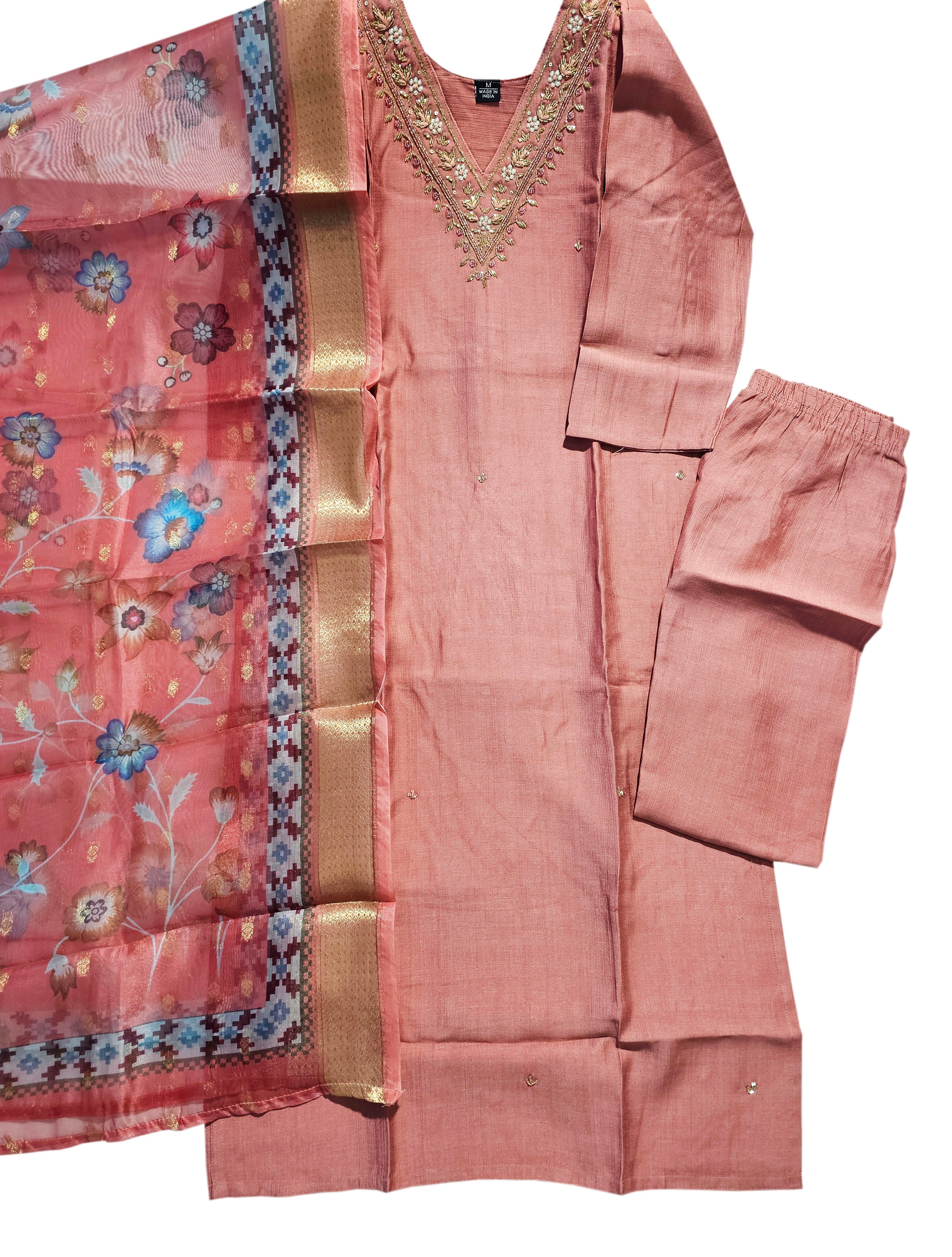 Vatican Silk Embroidered Straight Kurti with Pants and Dupatta Collection