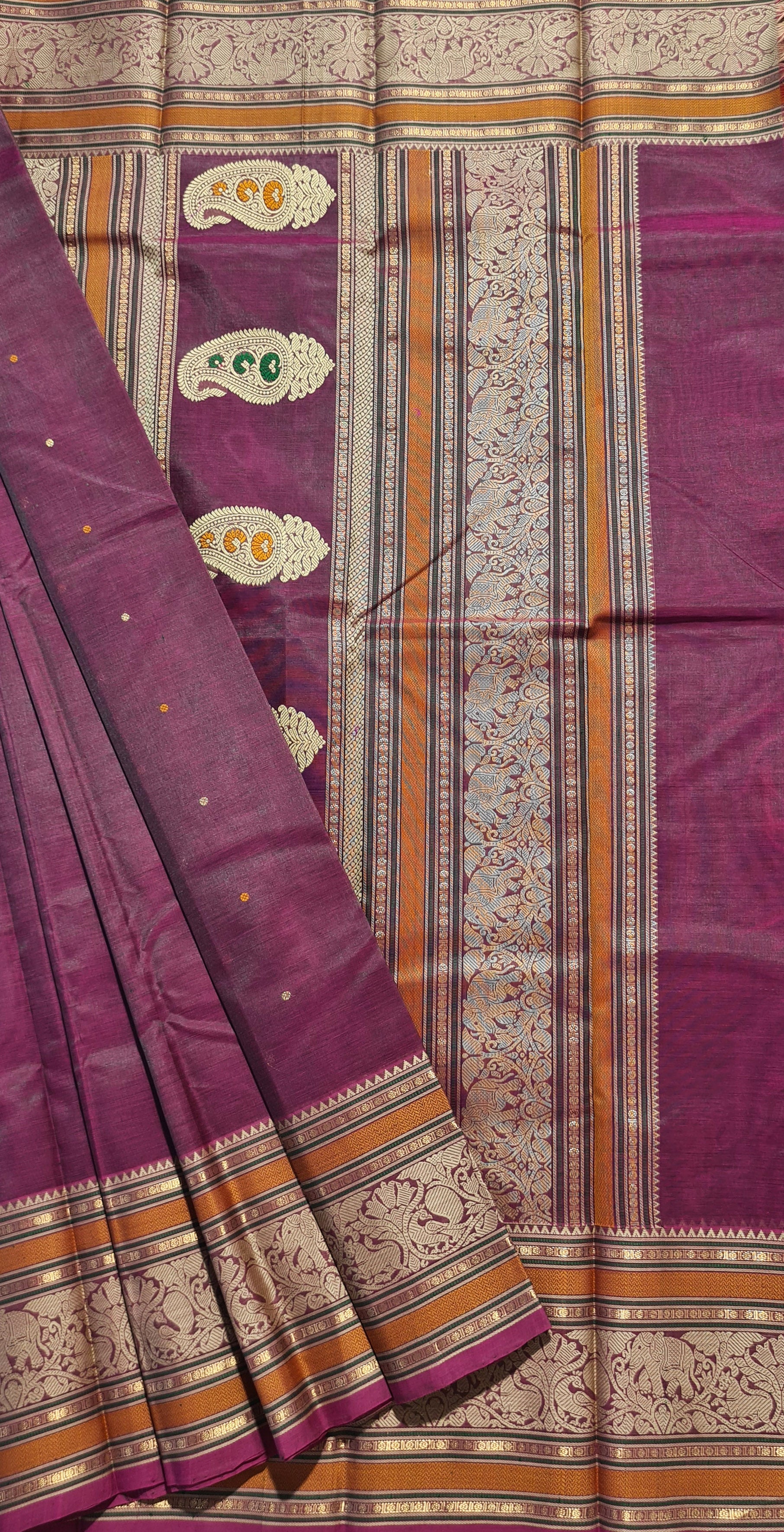 Kanchipuram pure silk Cotton Saree with Blouse