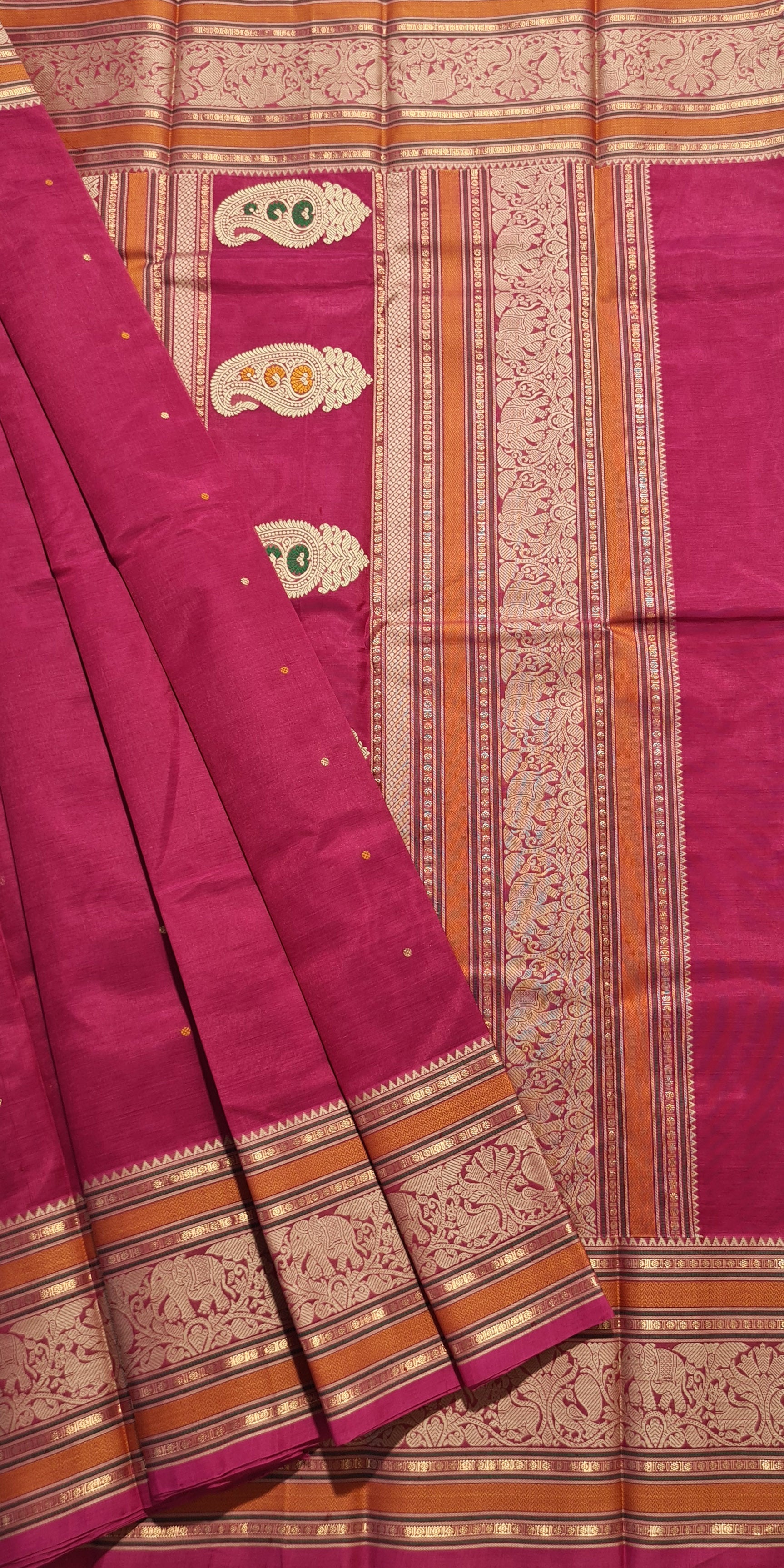 Kanchipuram pure silk Cotton Saree with Blouse