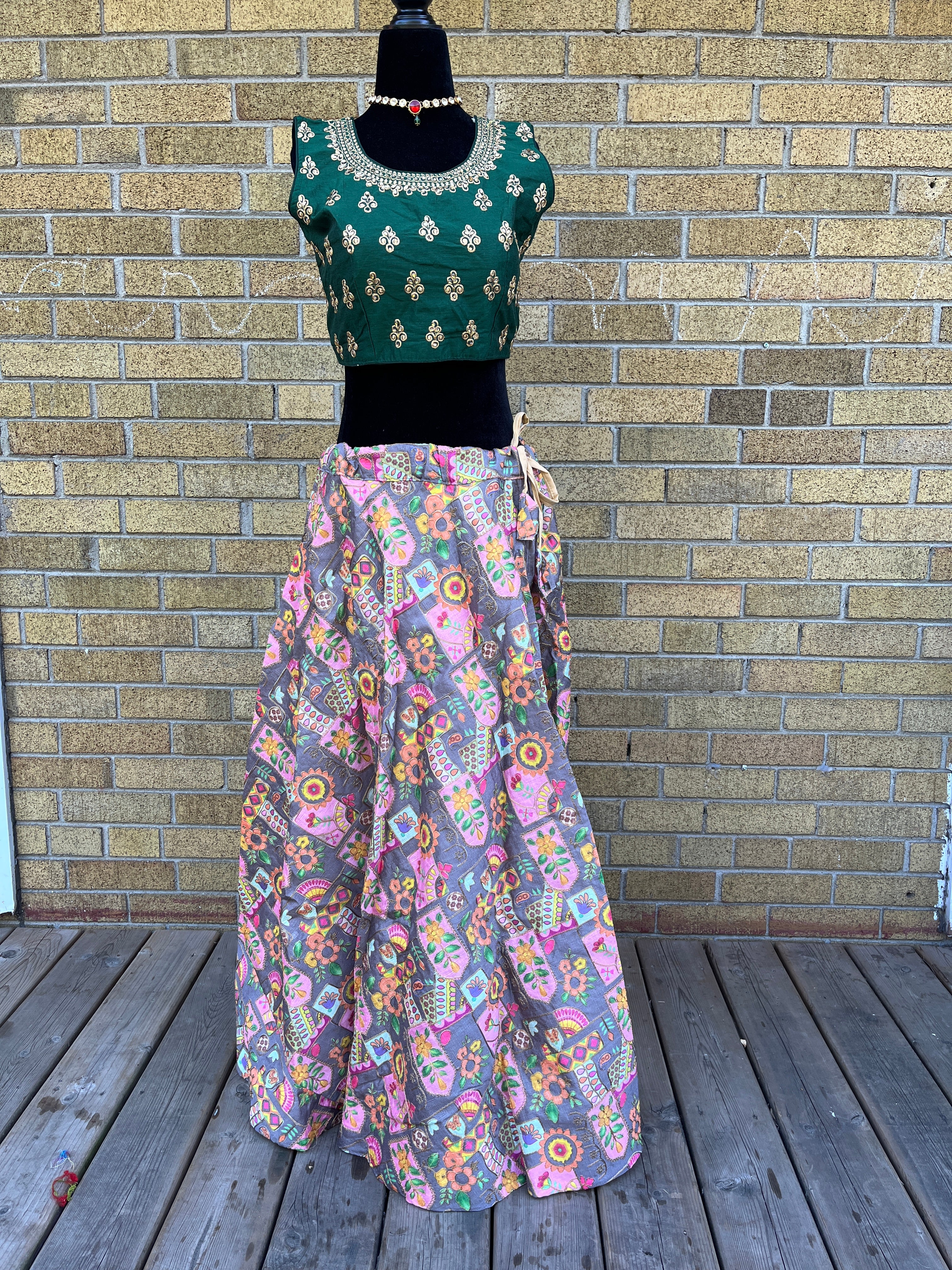 Readymade Lehenga Skirt (W38 -L40) (Skirt only )