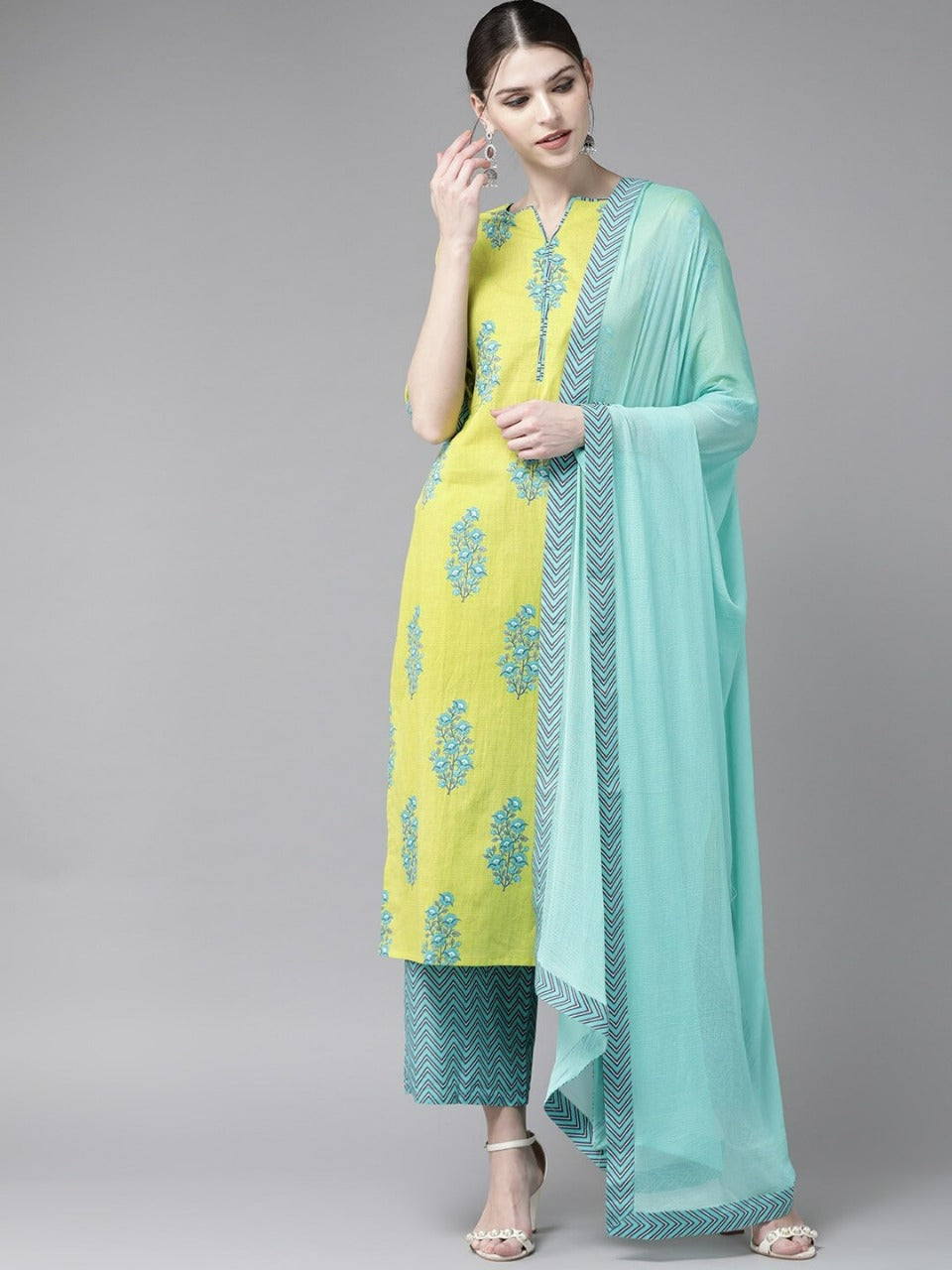 Cotton Fancy Dress Top with Pant and Dupatta Collection