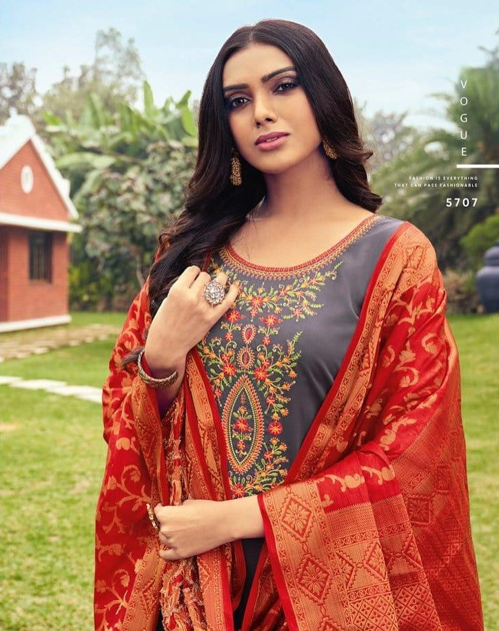 Kessi Presents Asopalav Vol-17 Jam Silk Embroidery Work Straight Salwar Suit collection