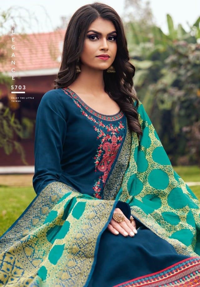 Kessi Presents Asopalav Vol-17 Jam Silk Embroidery Work Straight Salwar Suit collection