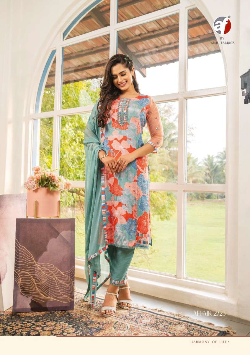 Anju Fabrics Presents Affair Viscose Silk Stitch Readymade Kurtis Collections