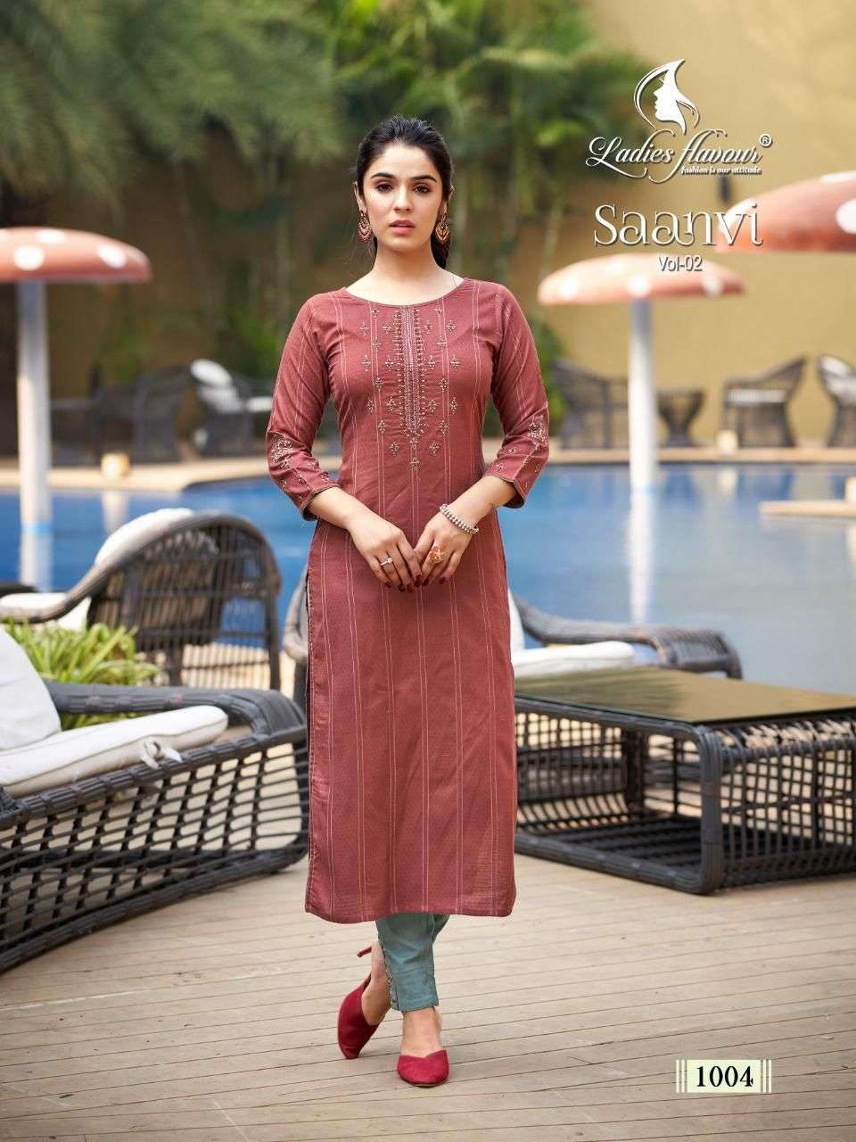 Saanvi Rayon Designer Kurtis With Pant 2XL 44