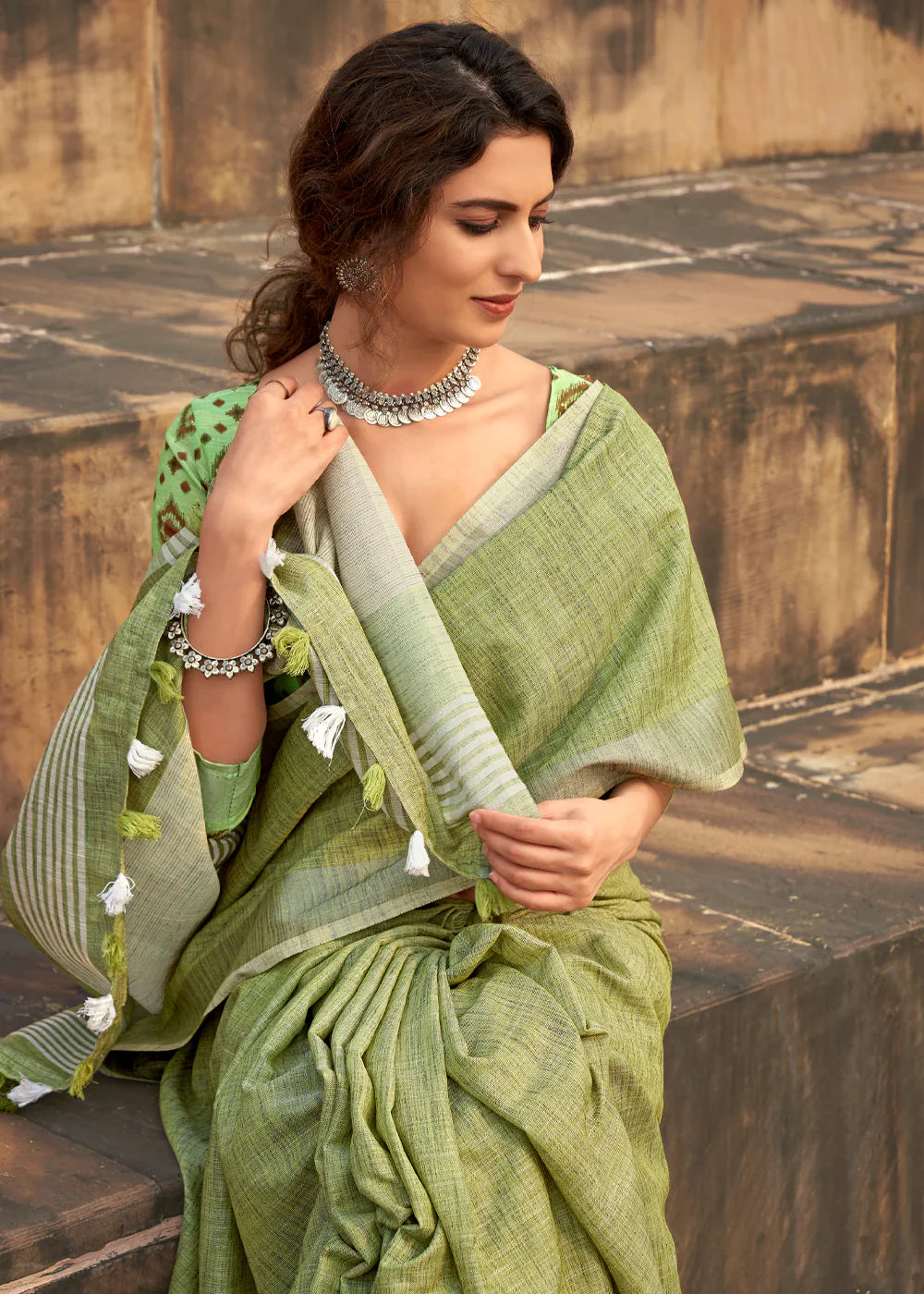 Linen sarees