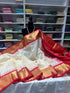 Korvai Kanchipuram Pure Silk Cotton Saree with contrast blouse & pallu