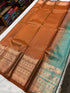 Rich zari  brocade soft semi silk saree with contrast plain blouse and rich pallu