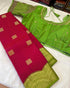 Kanchipuram semisilk saree with Readymade Blouse (36-40 size)