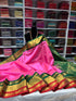 Korvai border Kanchipuram Pure Silk Cotton Saree with contrast blouse & pallu