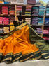 Korvai border Kanchipuram Pure Silk Cotton Saree with contrast blouse & pallu