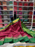 Korvai border Kanchipuram Pure Silk Cotton Saree with contrast blouse & pallu