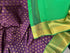 Kanchipuram soft Semi silk saree  with contrast blouse and rich jari pallu