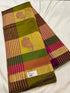 Multi check cotton silk saree with rich pallu & running blouse