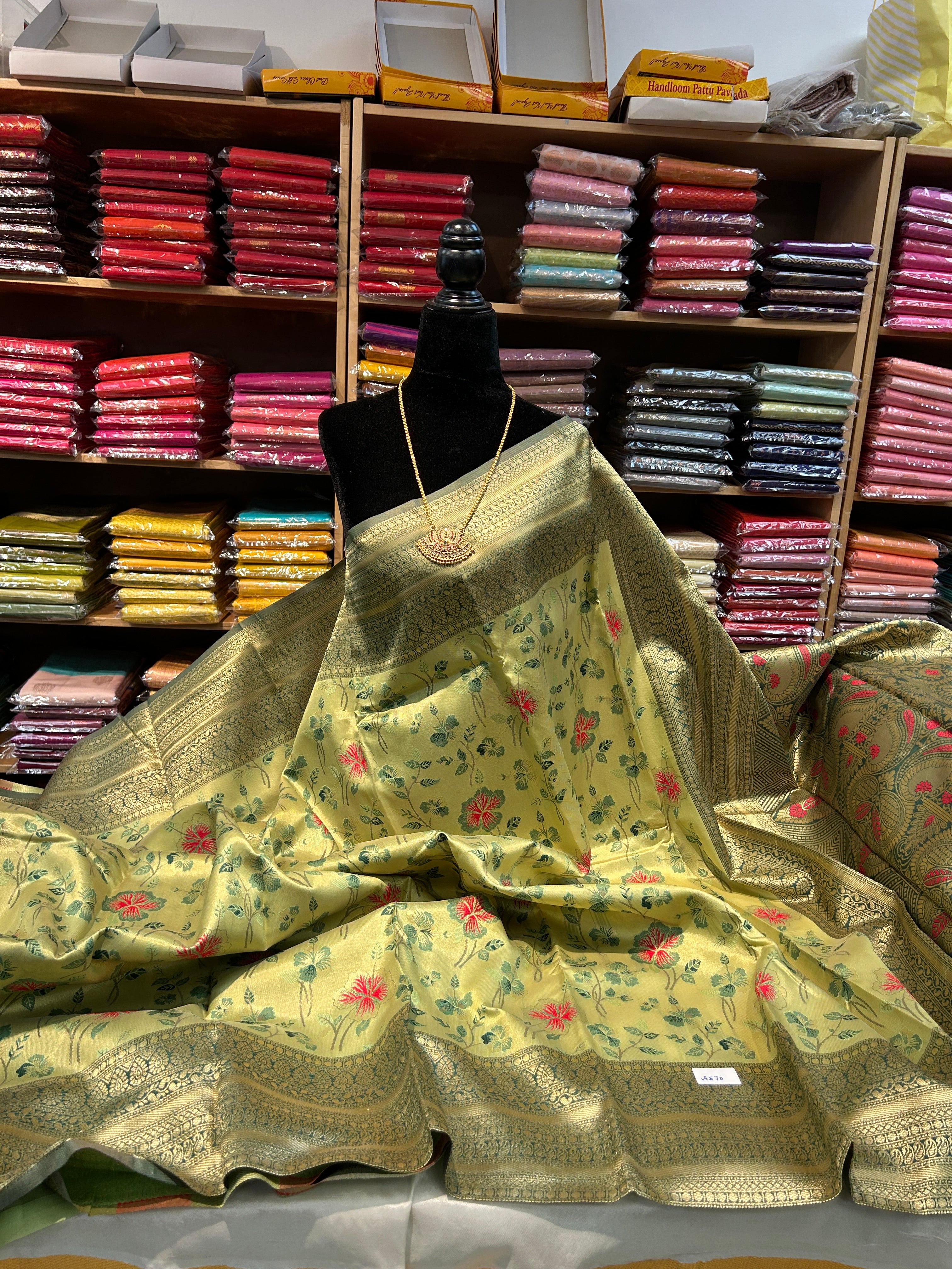 Antique Zari Butta Silk Saree