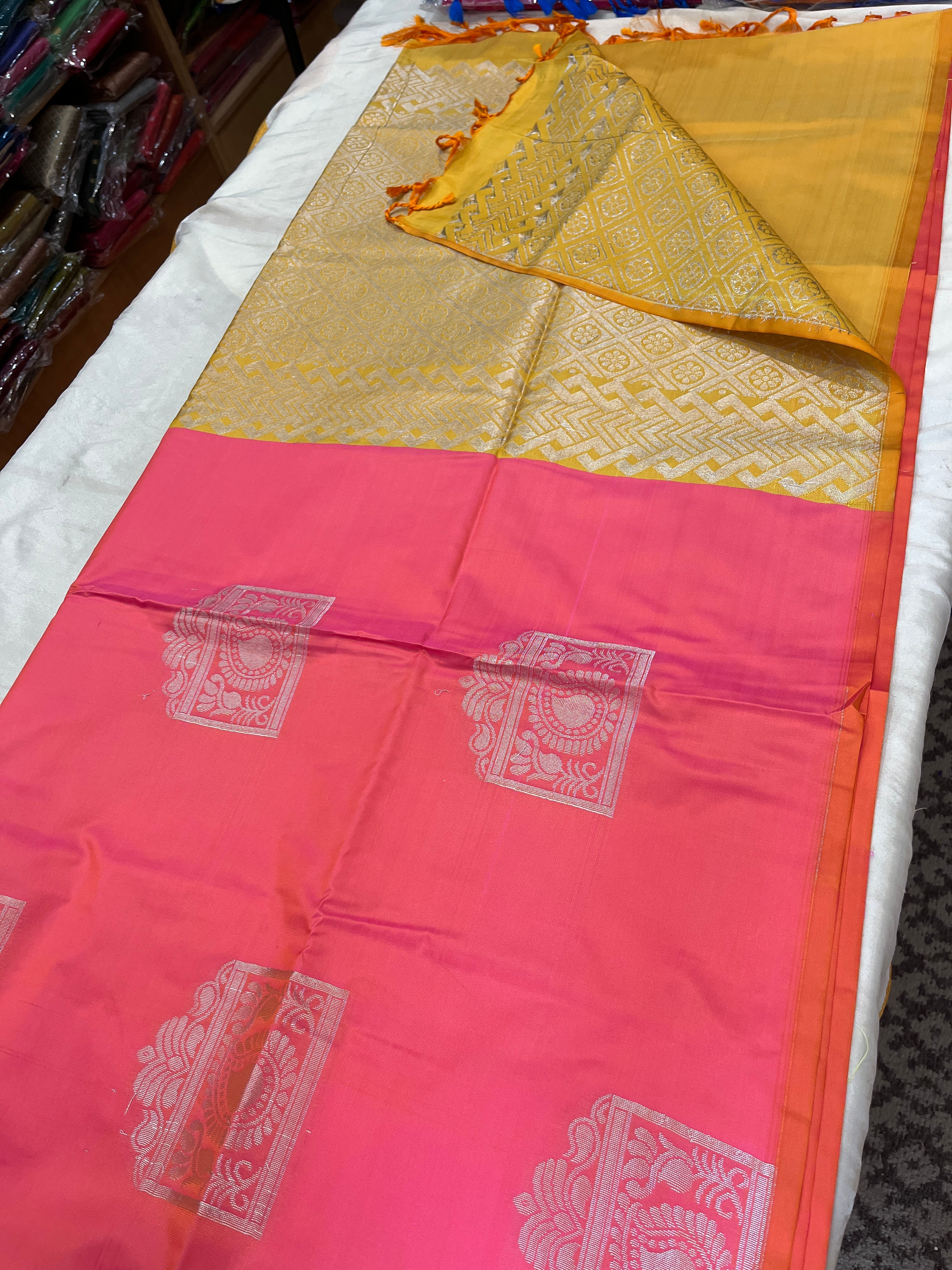 Borderless soft semisilk  saree