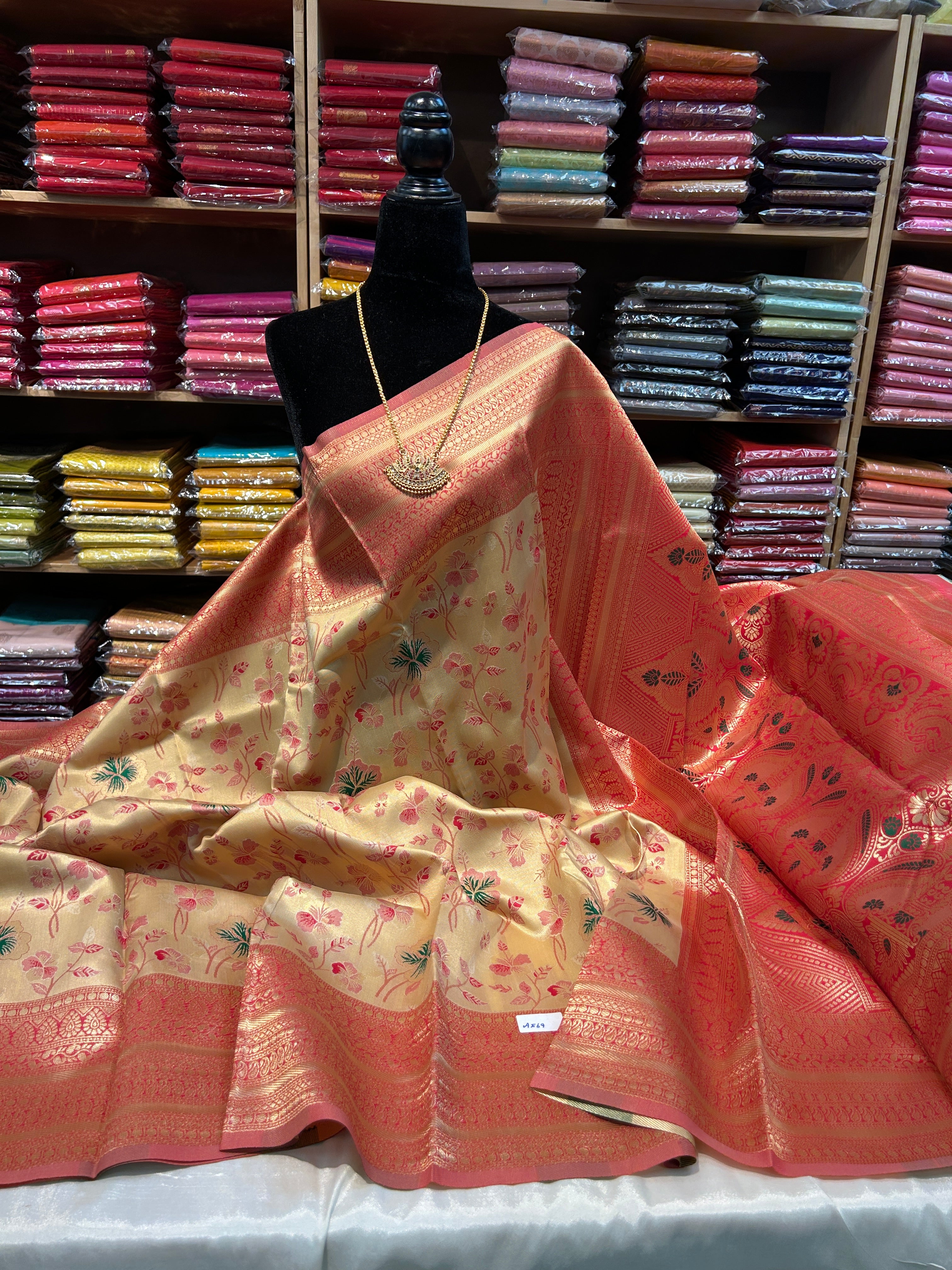 Antique Zari Butta Silk Saree