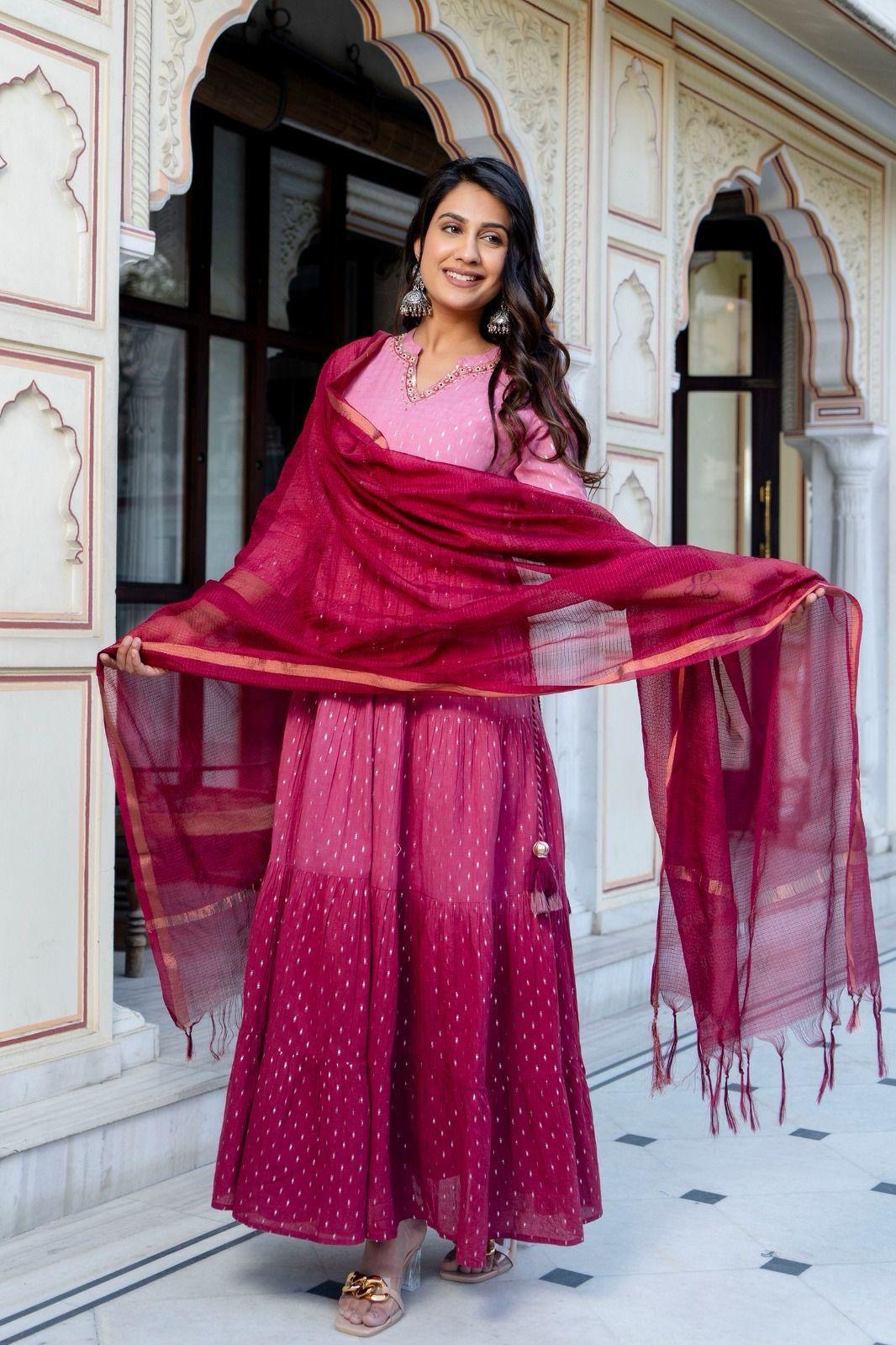 Cotton Fancy Dress Top and Dupatta Collection
