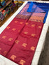 Borderless soft semisilk  saree with contrast rich pallu and blouse