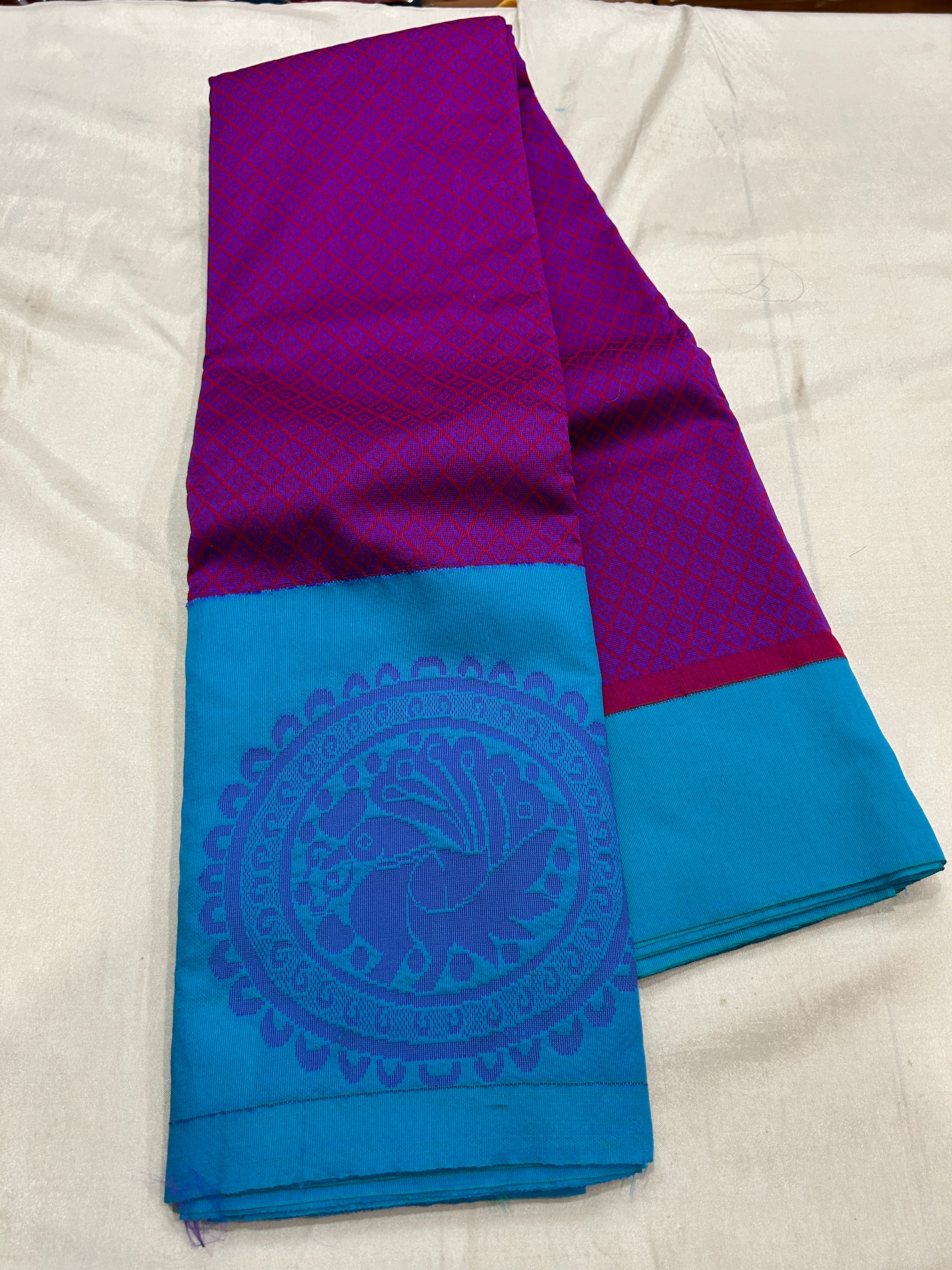 Kovai  pure cotton saree with rich pallu & plain running blouse