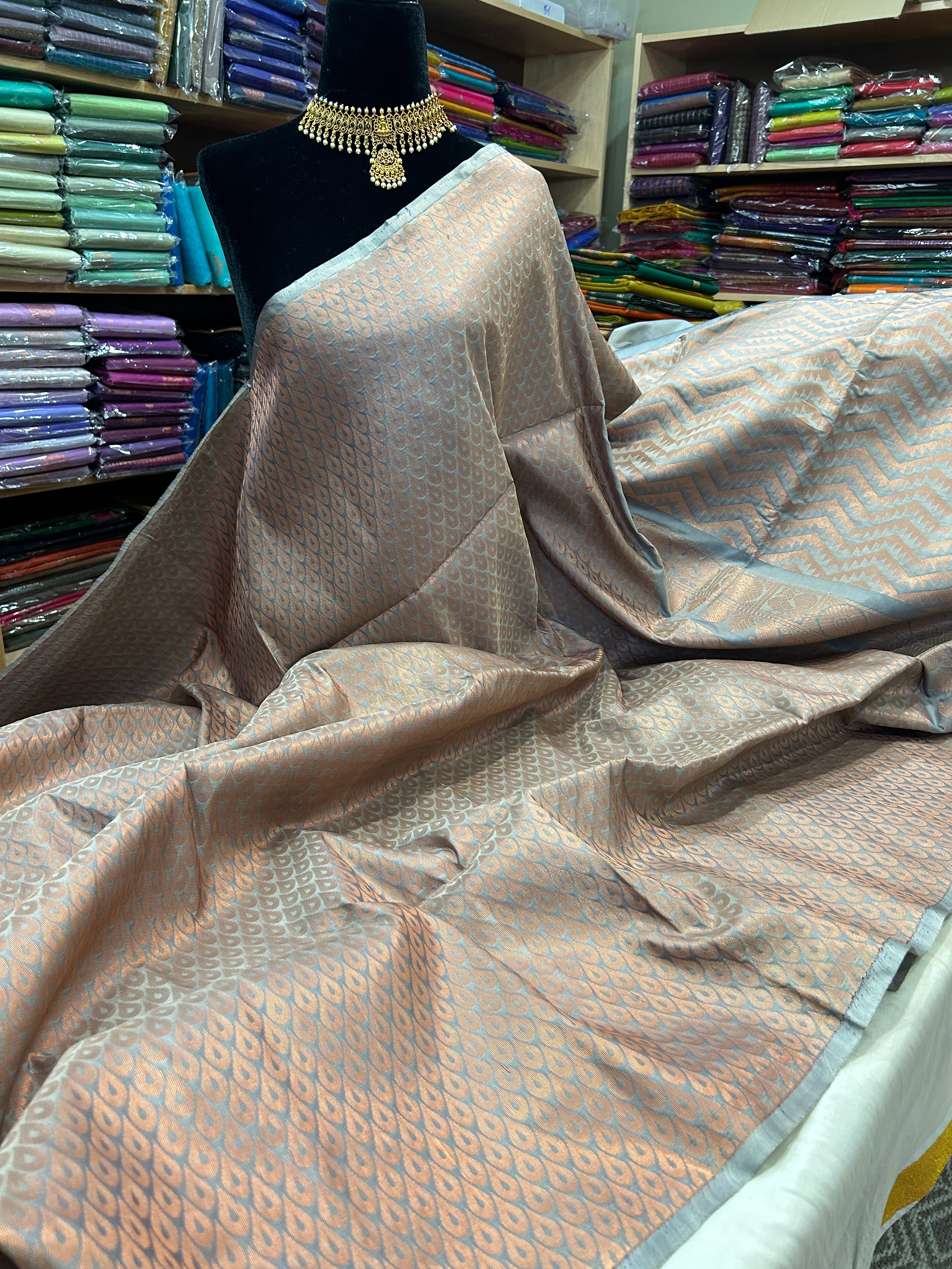 kanchi Semi silk saree   Brocade  blouse and rich jari pallu
