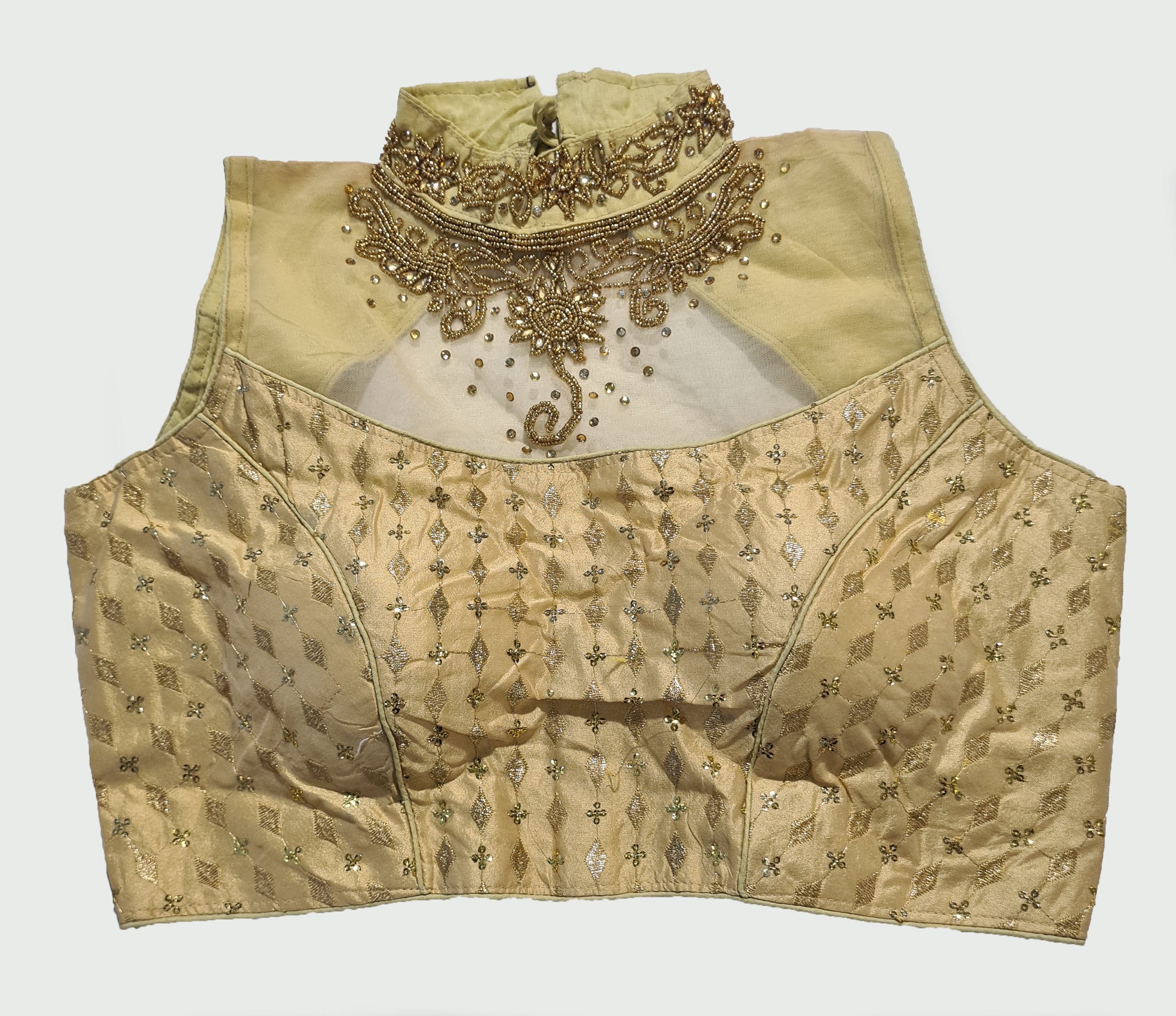 Embroidery And Aari Neck Work Readymade Saree Blouse [Size 38]