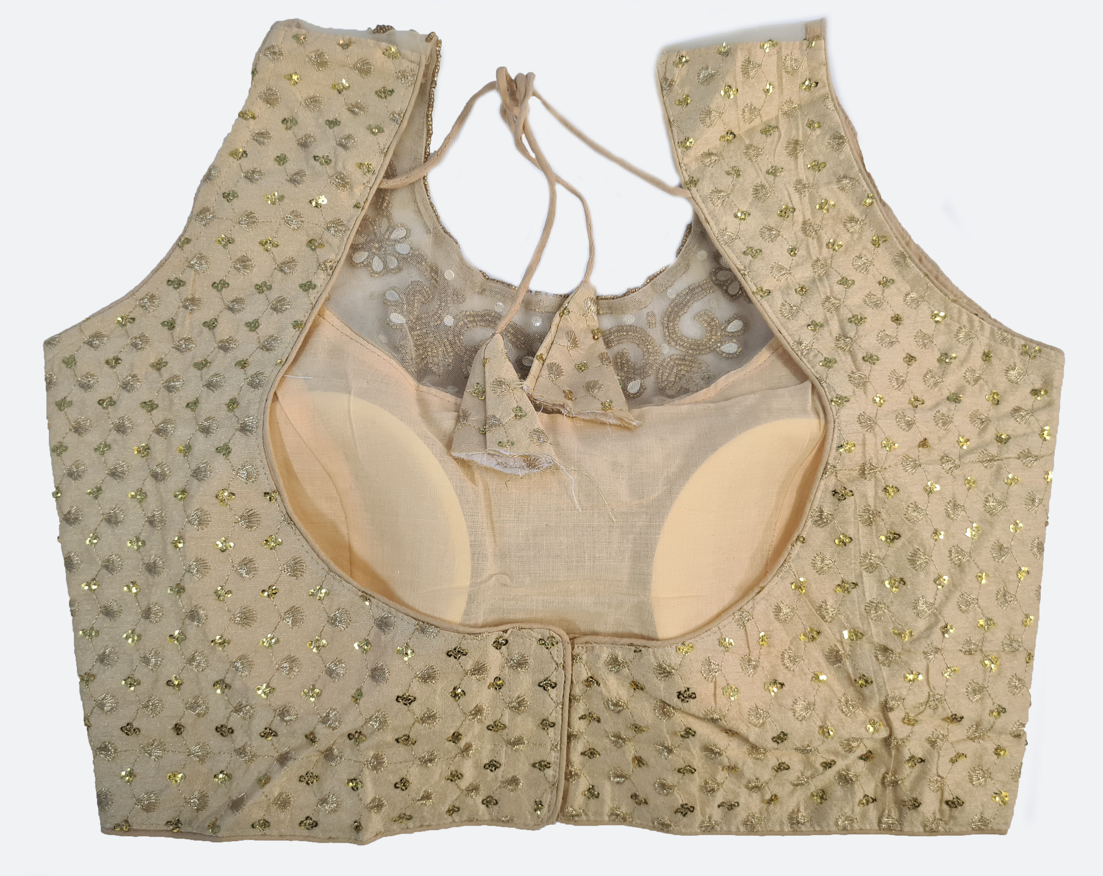 Georgette Net Embroidery And Neck Aari Work Readymade Saree Blouse [Size 36]