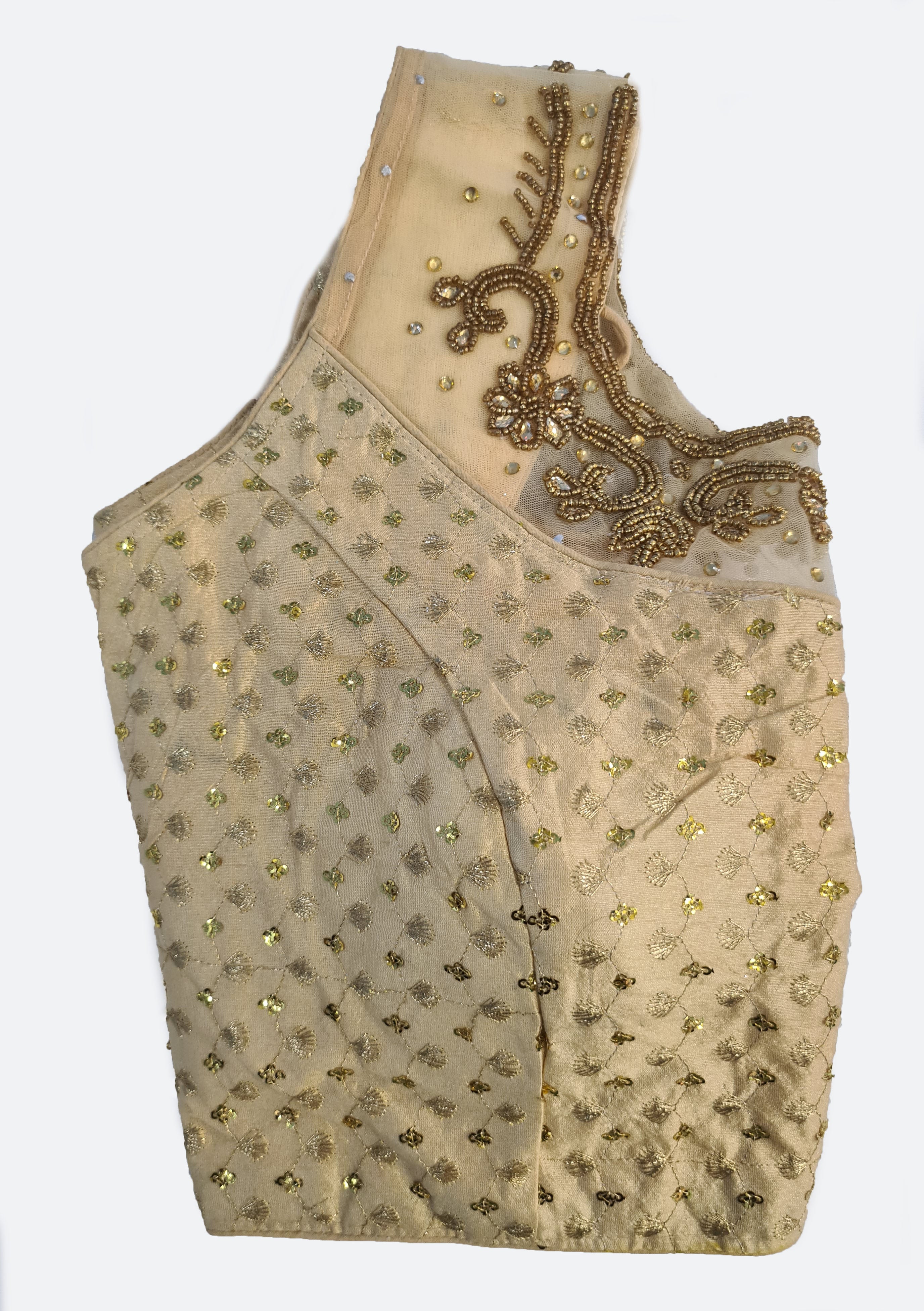 Georgette Net Embroidery And Neck Aari Work Readymade Saree Blouse [Size 36]