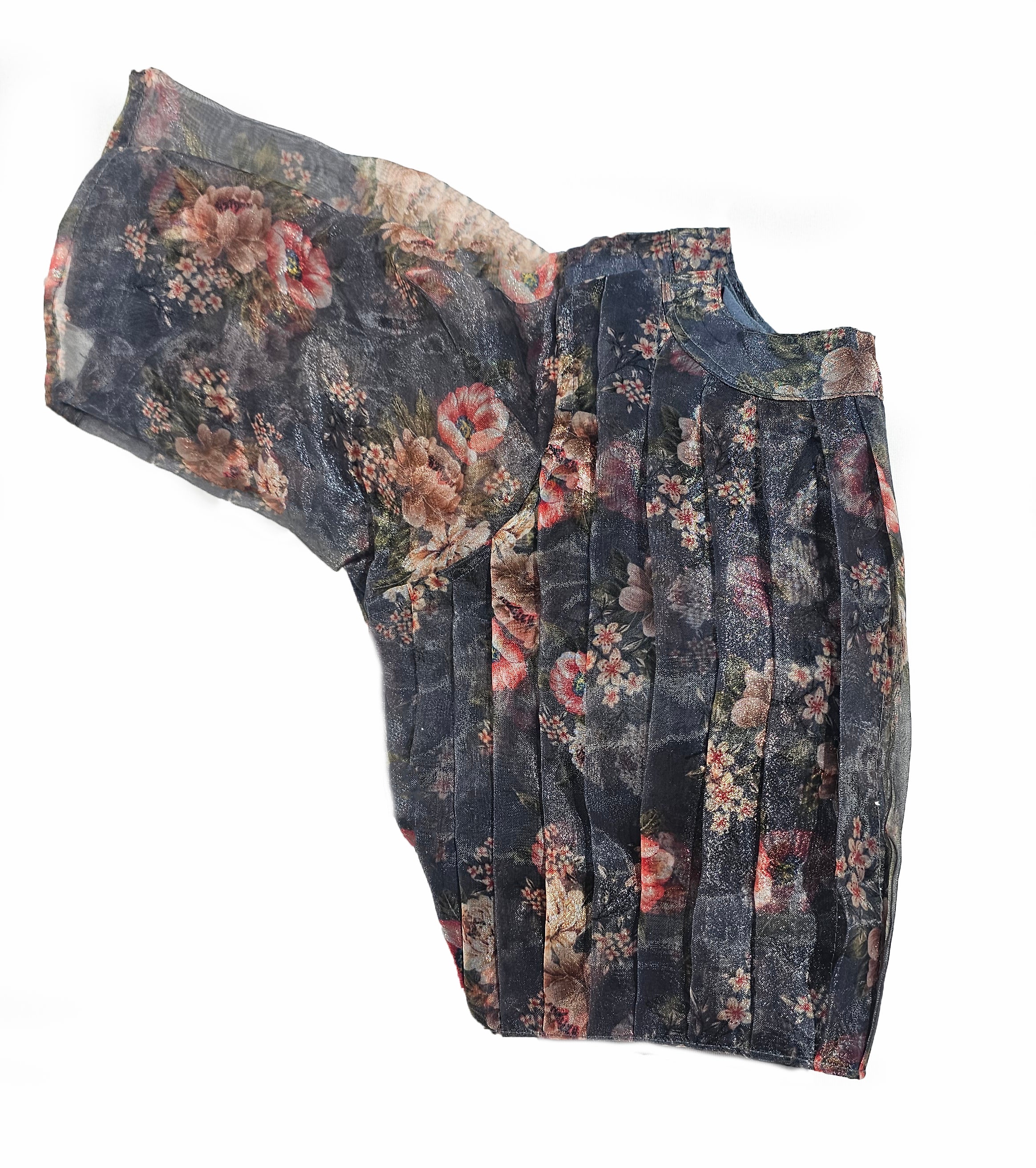 Floral Readymade Saree Blouse [Size 36]