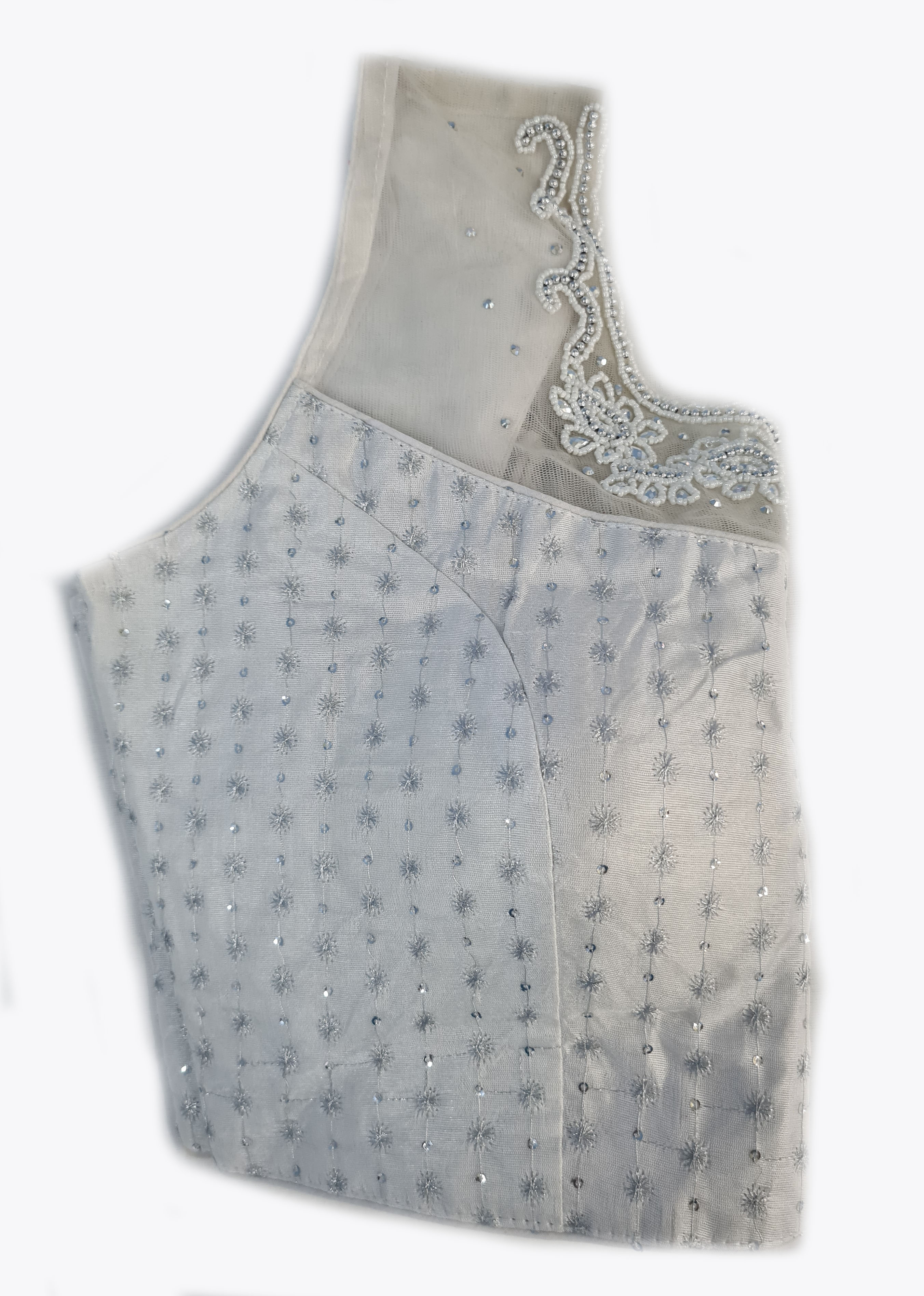 Georgette Net Embroidery And Neck Aari Work Readymade Saree Blouse [Size 36]