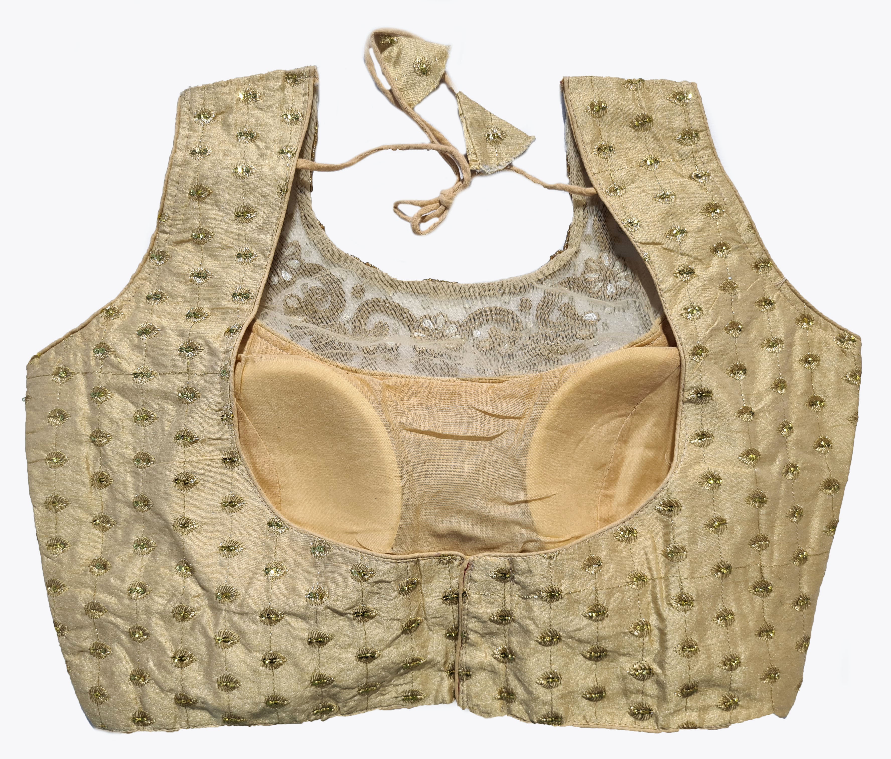 Georgette Net Embroidery And Neck Aari Work Readymade Saree Blouse [Size 38]