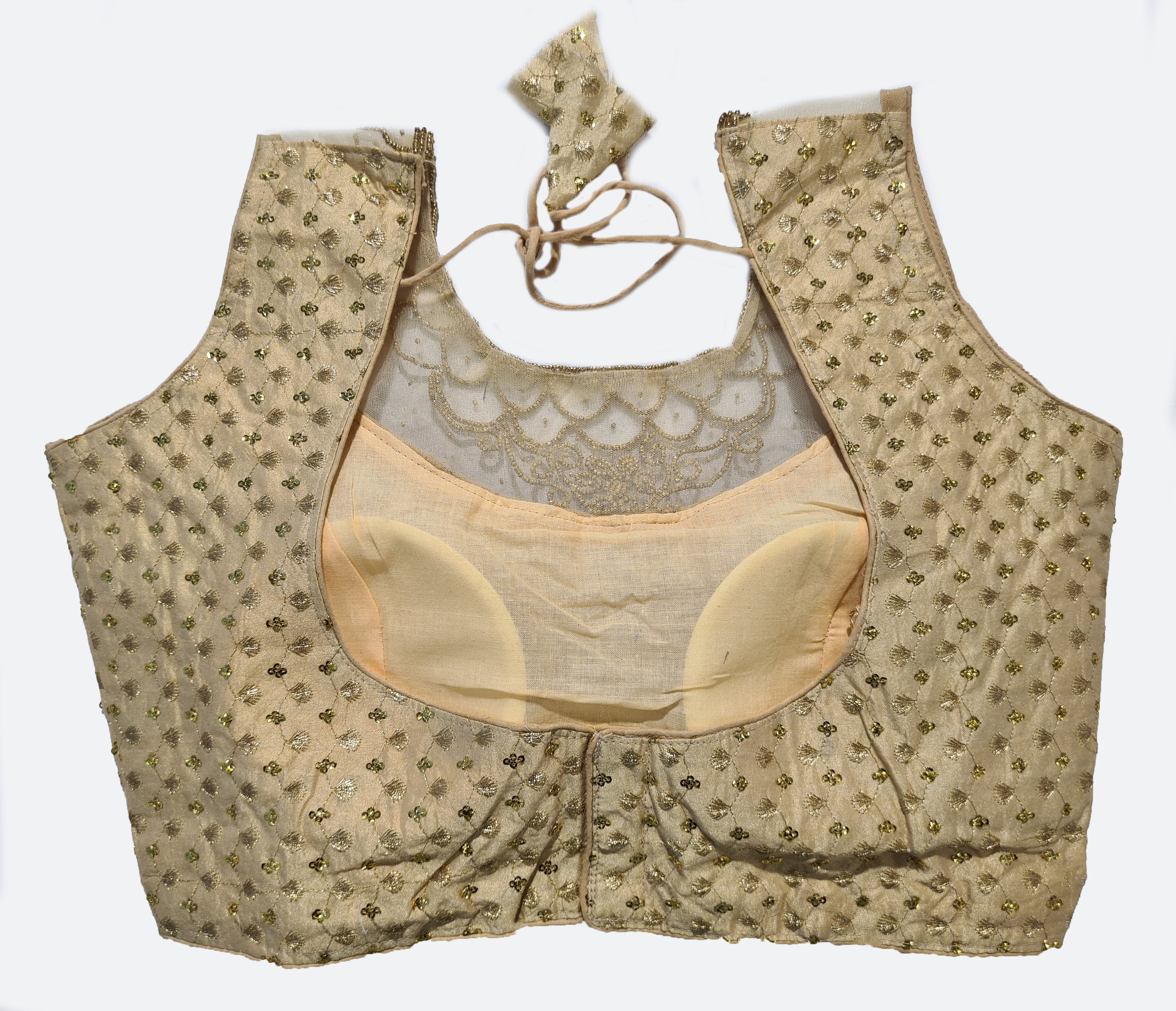 Georgette Net Embroidery And Neck Aari Work Readymade Saree Blouse [Size 38]