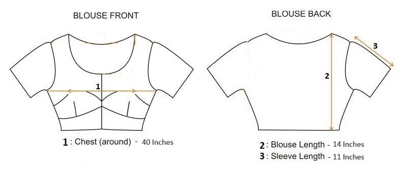 Printed Readymade Saree Blouse [Size 40]