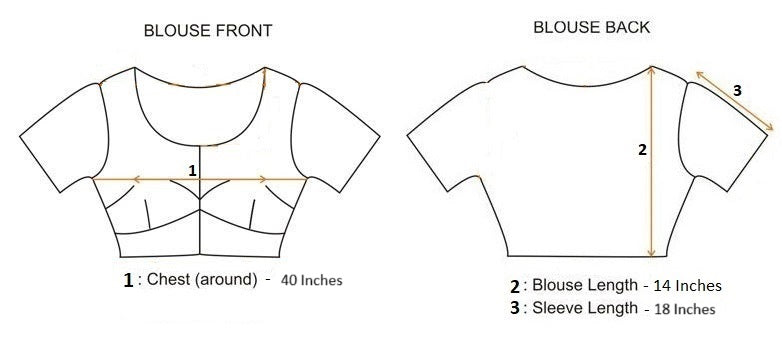Georgette Net Readymade Saree Blouse [Size 40]