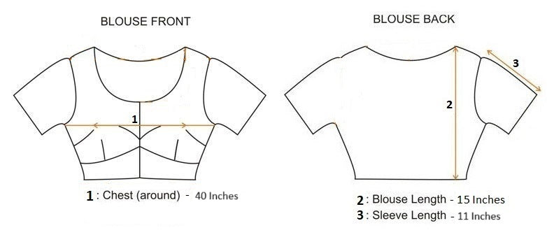 Printed Readymade Saree Blouse [Size 40]