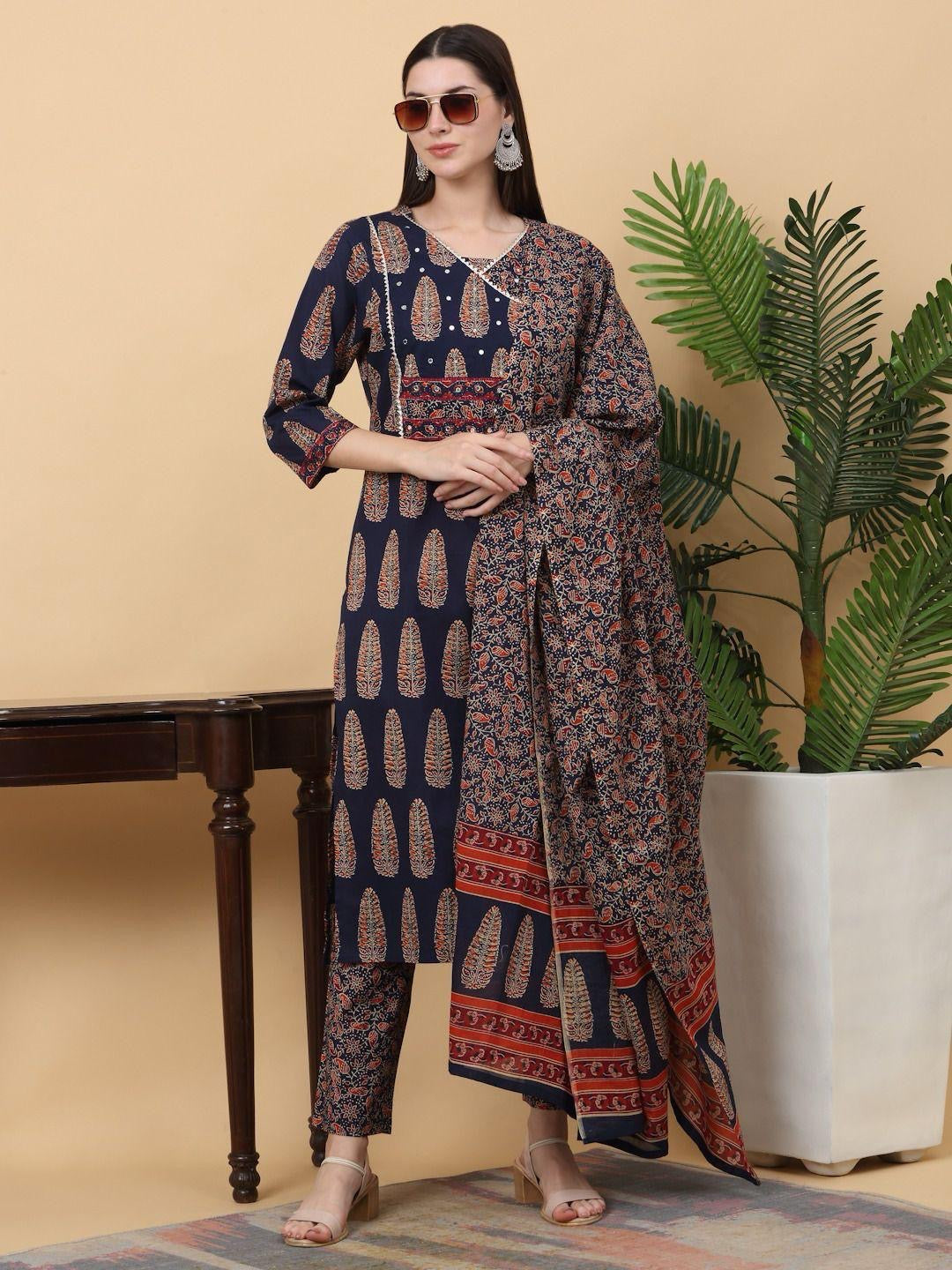 Cotton Fancy Dress Top with Pant and Dupatta Collection