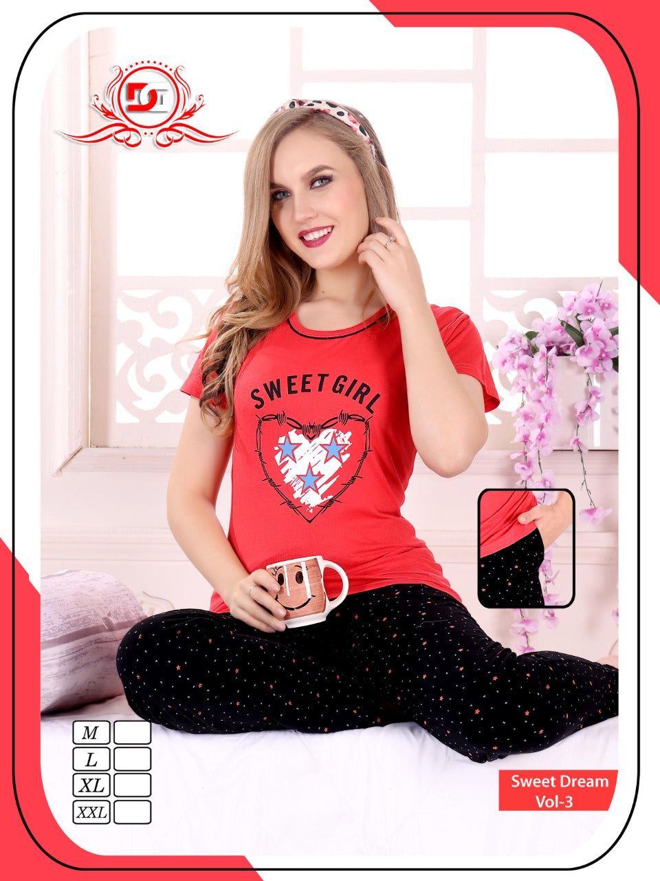 DG Night Set Sweet Dreams VOL-3 With Top and Pant Collection