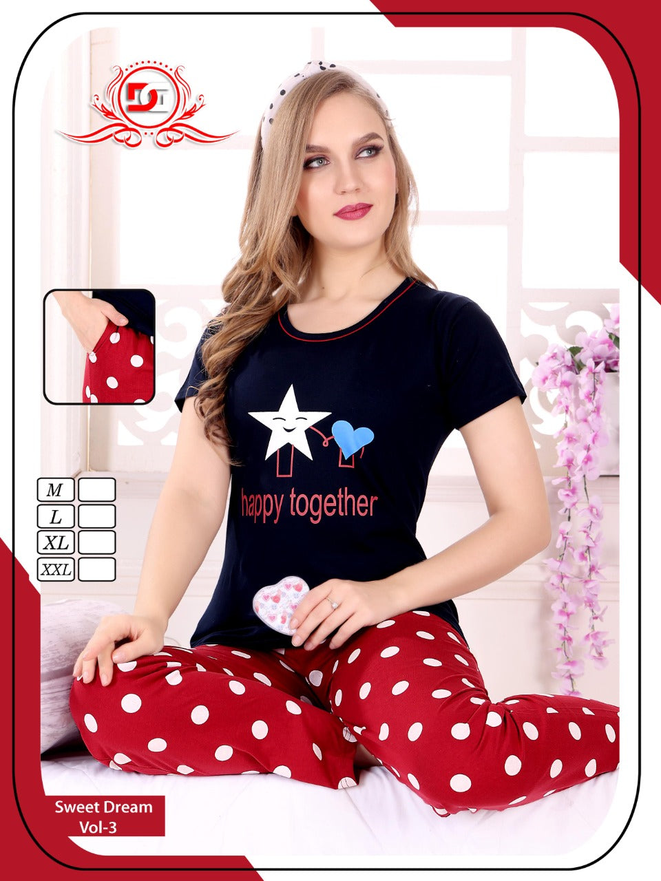 DG Night Set Sweet Dreams VOL-3 With Top and Pant Collection