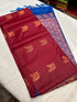 Borderless soft semisilk  saree with contrast rich pallu and blouse