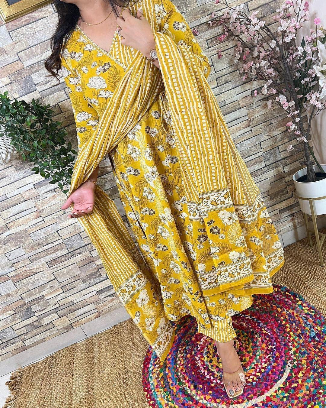 Cotton Fancy Dress Top with Pant and Dupatta Collection