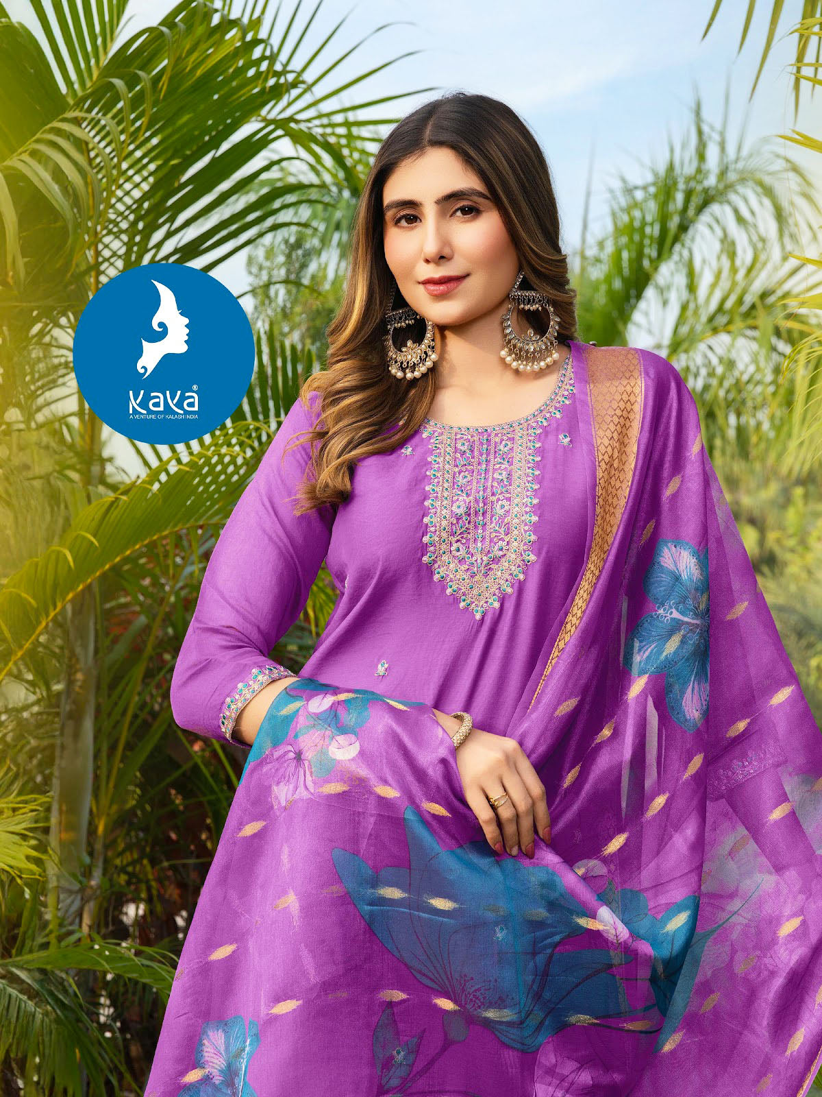 Kaya Presents Basanti Mul Chanderi Readymade Pant Style Suits Collections