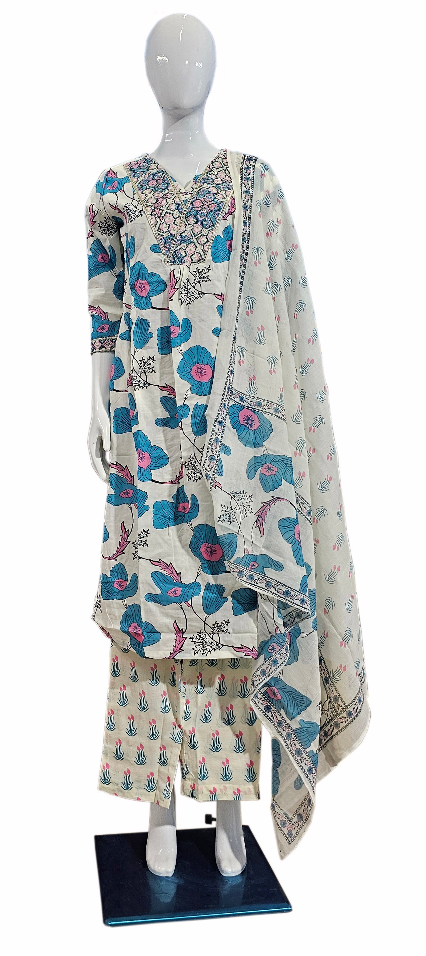 Cotton Fancy Dress Top with Pant and Dupatta Collection