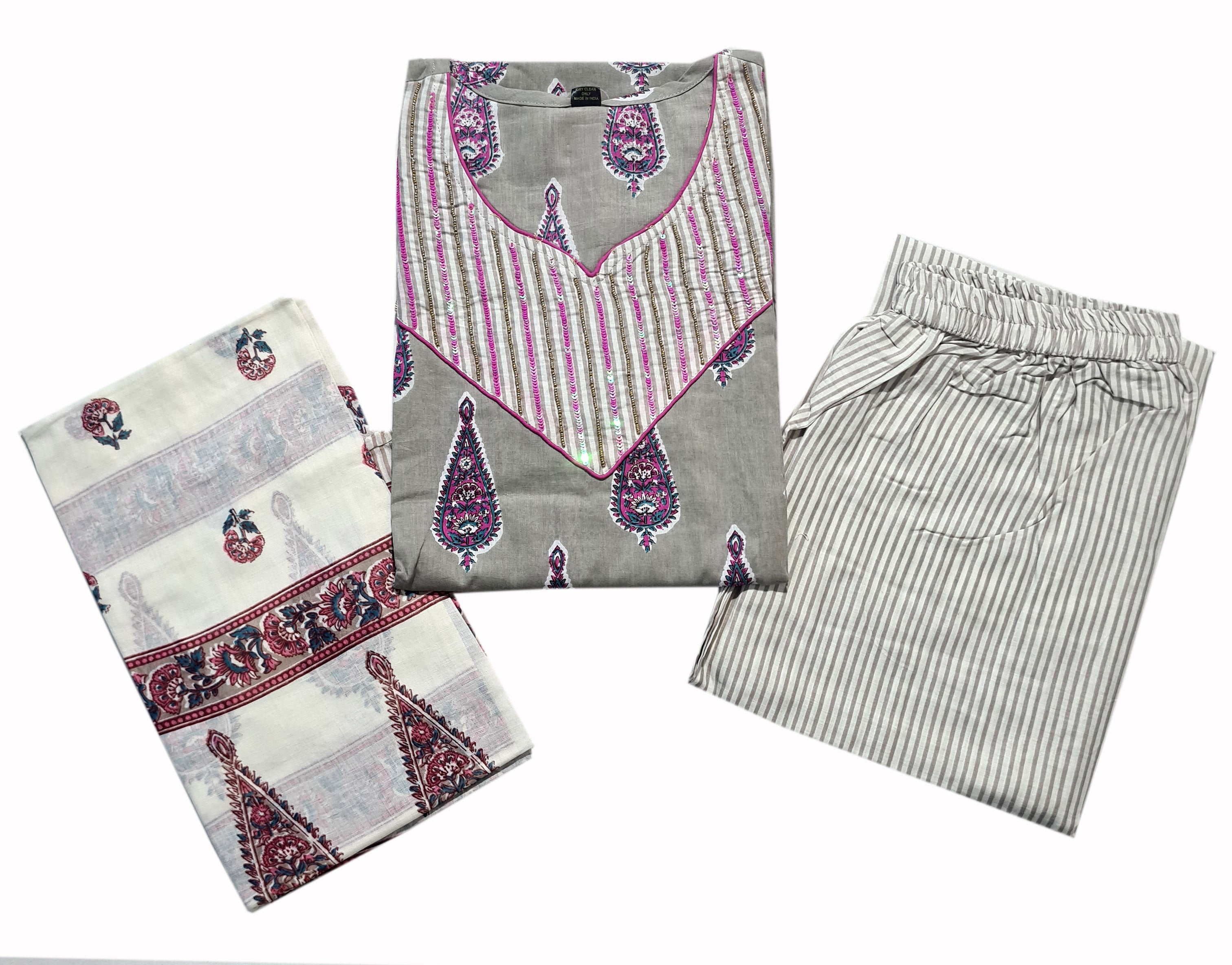 Cotton Fancy Dress Top with Pant and Dupatta Collection
