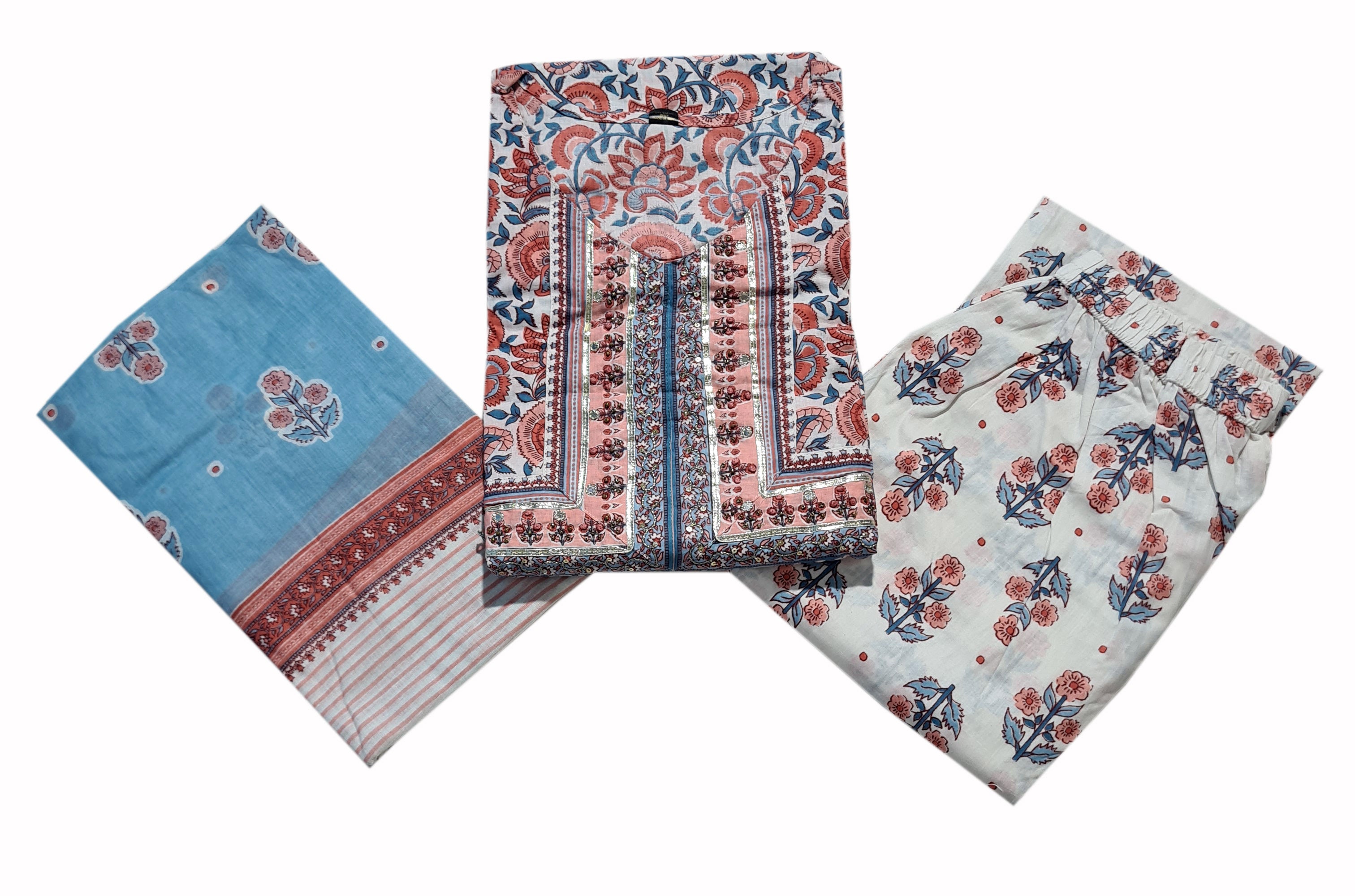 Cotton Fancy Dress Top with Pant and Dupatta Collection