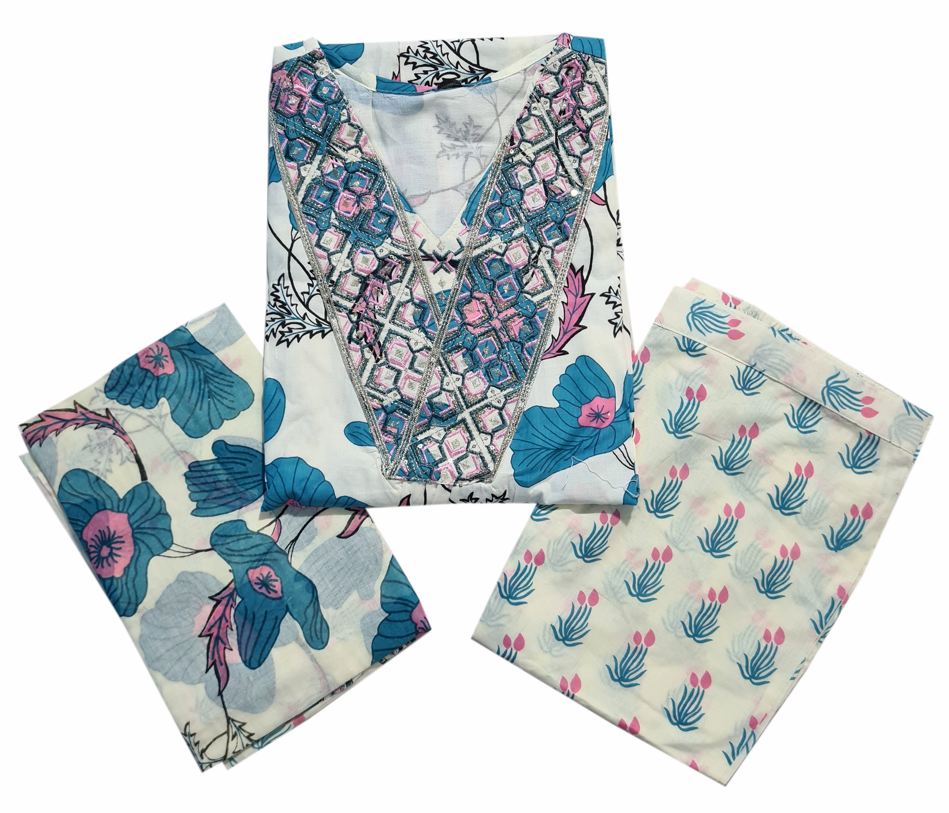 Cotton Fancy Dress Top with Pant and Dupatta Collection